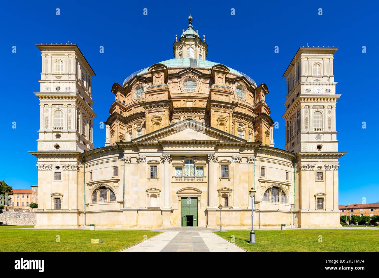 Die Wallfahrtskirche von Vicoforte (Santuario Regina Montis Regalis) ist eine monumentale Kirche in der Gemeinde Vicoforte, Provinz Cuneo, Piemont, Stockfoto