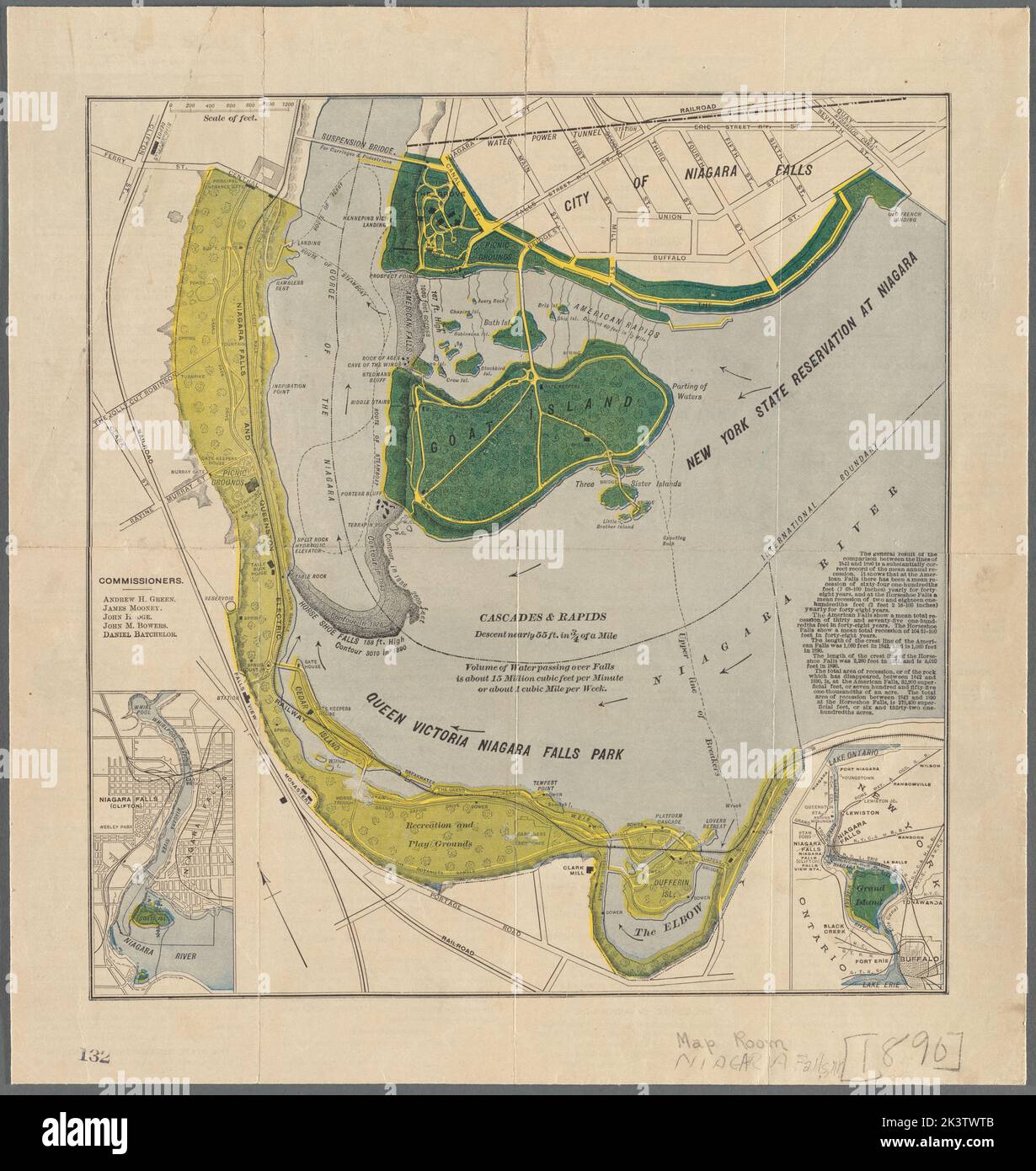 Karte des New York State Reservation in Niagara und Queen Victoria Niagara Falls Park New York State Reservation in Niagara Queen Victoria Niagara Falls Park kartografisch. Karten. 1890. Lionel Pincus und Prinzessin Firyal Map Division. Niagara Reservation (N.Y.), Queen Victoria Park (Ont.), Nationalparks und Reservate , New York (State) , Niagara Falls (N.Y. und Ont.), Nationalparks und Reservate , Ontario , Niagara Falls (N.Y. und Ont.), Niagara Falls (N.Y.), Niagara Falls (Ont.), Niagara Falls (N.Y. und Ont.) Stockfoto