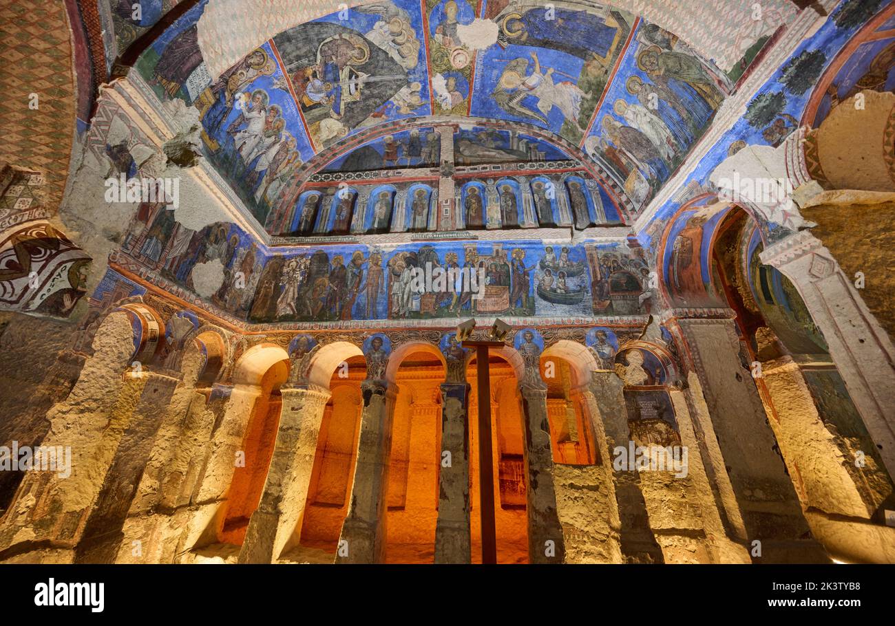 Innenaufnahme der Tokali Kirche oder der Buckle Kirche im goreme Freilichtmuseum, Kappadokien, Anatolien, Türkei Stockfoto