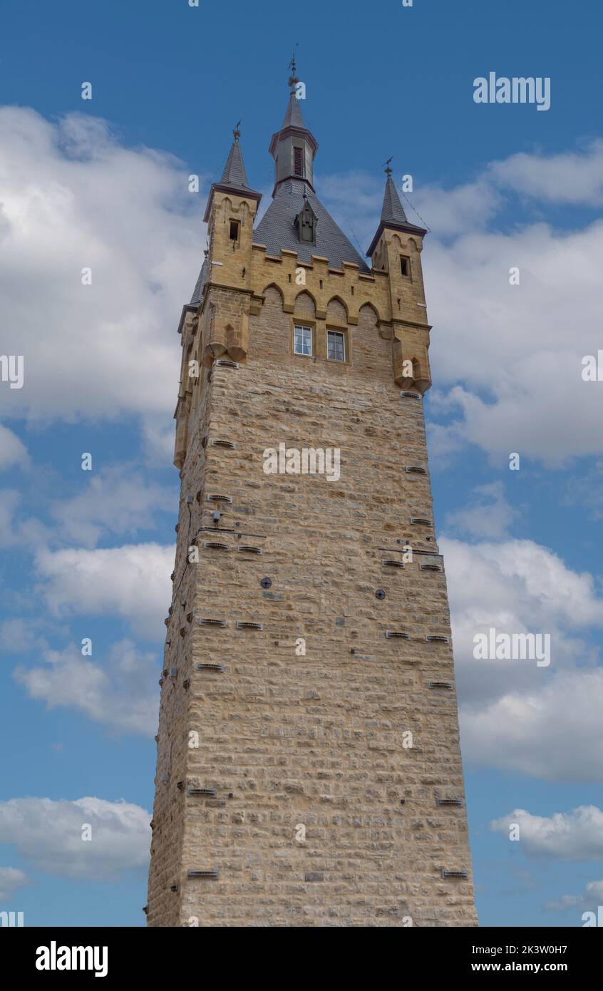 Blauer Turm in Bad Wimpfen, einem historischen Kurort im Landkreis Heilbronn in der süddeutschen Region Baden-Württemberg Stockfoto