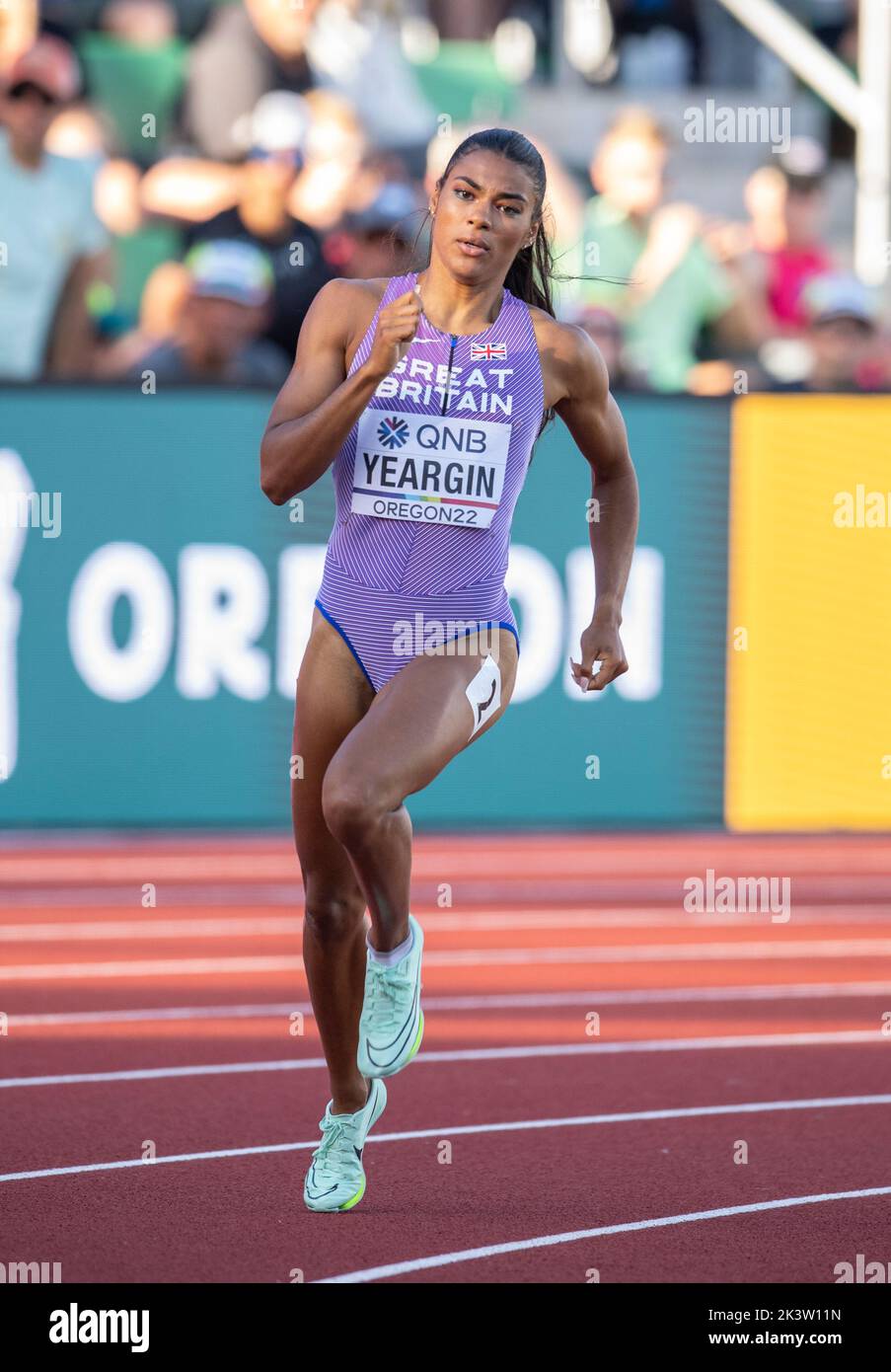 Nicole Yeargin von GB&NI im Halbfinale der Frauen 400m bei den Leichtathletik-Weltmeisterschaften, Hayward Field, Eugene, Oregon, USA, am 20. Stockfoto