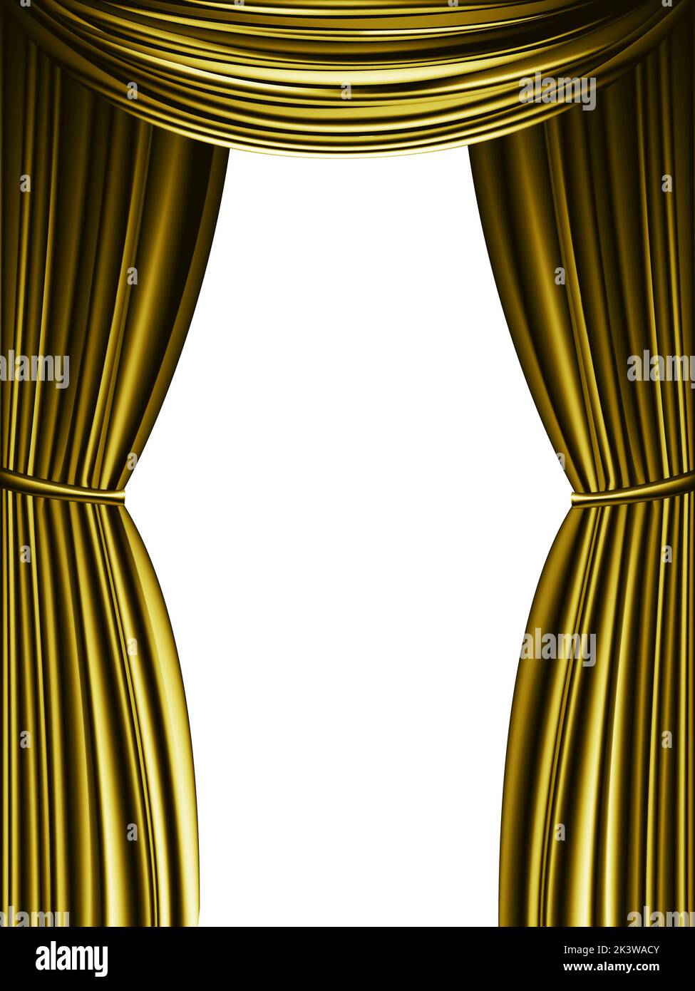 Gold Vorhang isoliert auf einem weißen Hintergrund - Design-Element Banner Thema Stockfoto