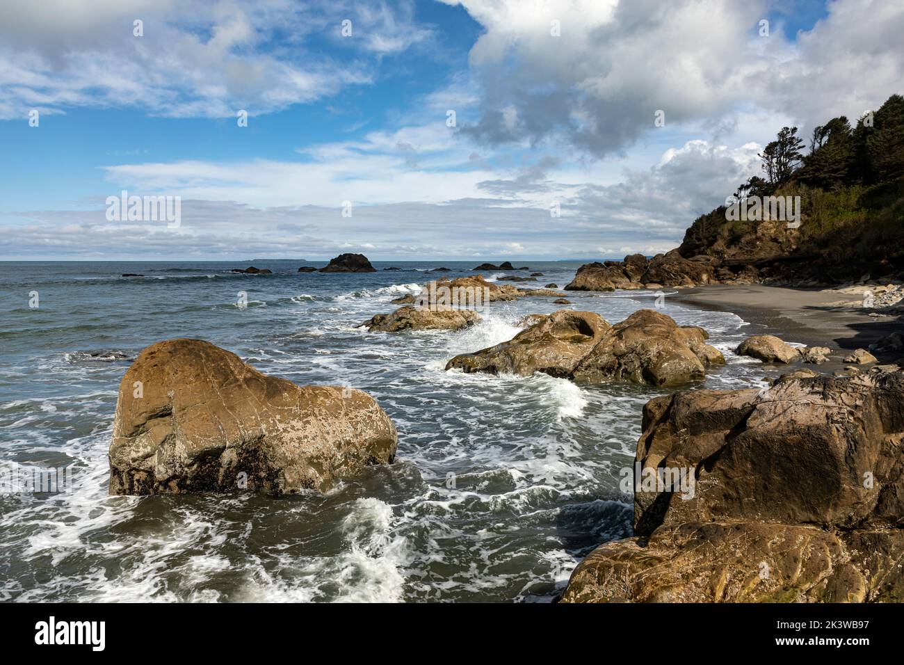 WA22079-00...WASHINGTON - Landzunge, die den Kalaloch Beach vom Beach 3 an der Pazifikküste im Olympic National Park trennt. Stockfoto