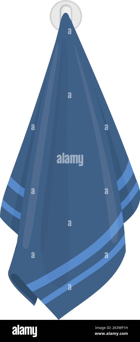 Dunkles Handtuch am Haken. Symbol für die menschliche Hygiene Stock Vektor