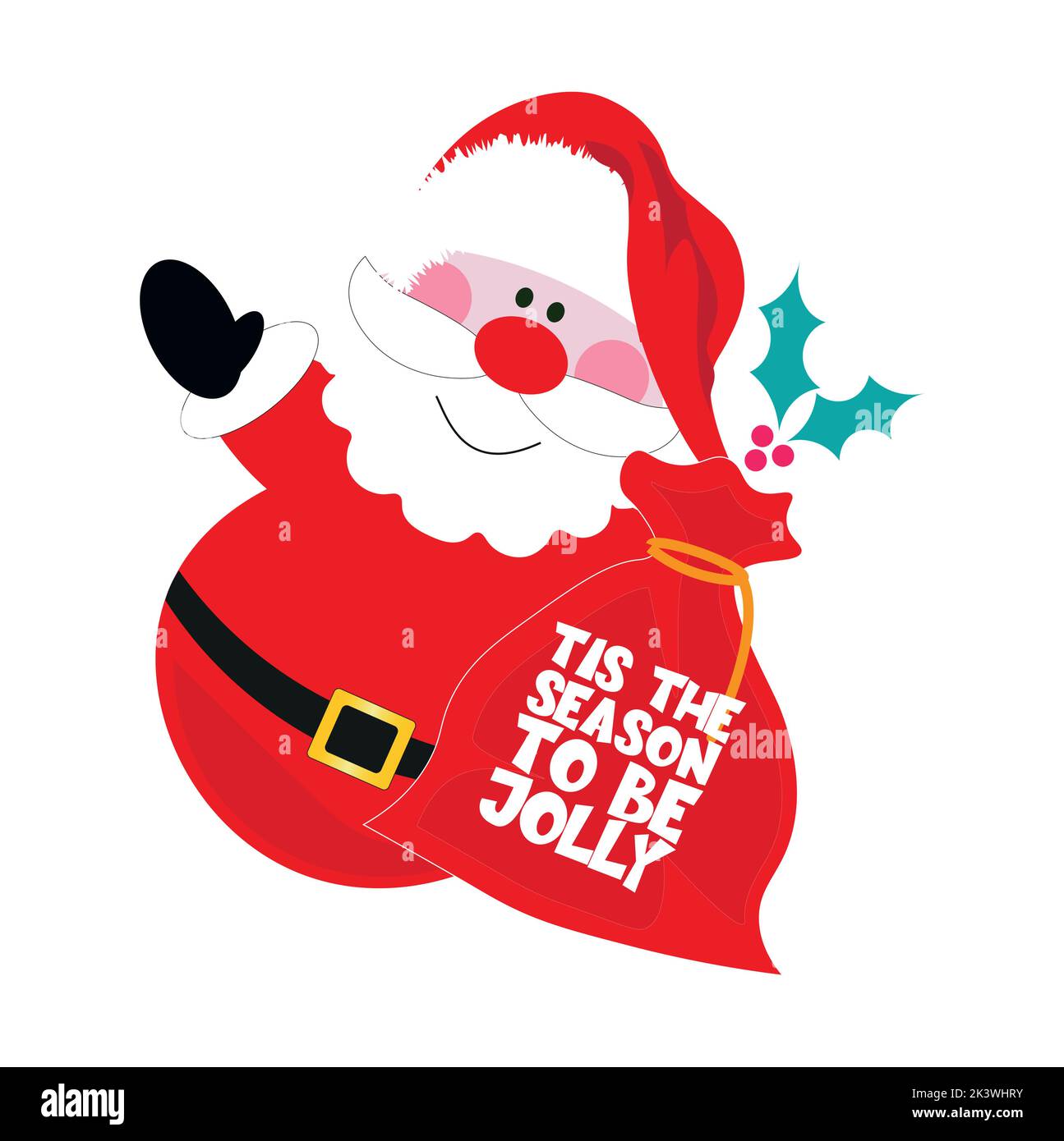 Santa Tis The Season To Be Jolly Vektorgrafik Stock Vektor
