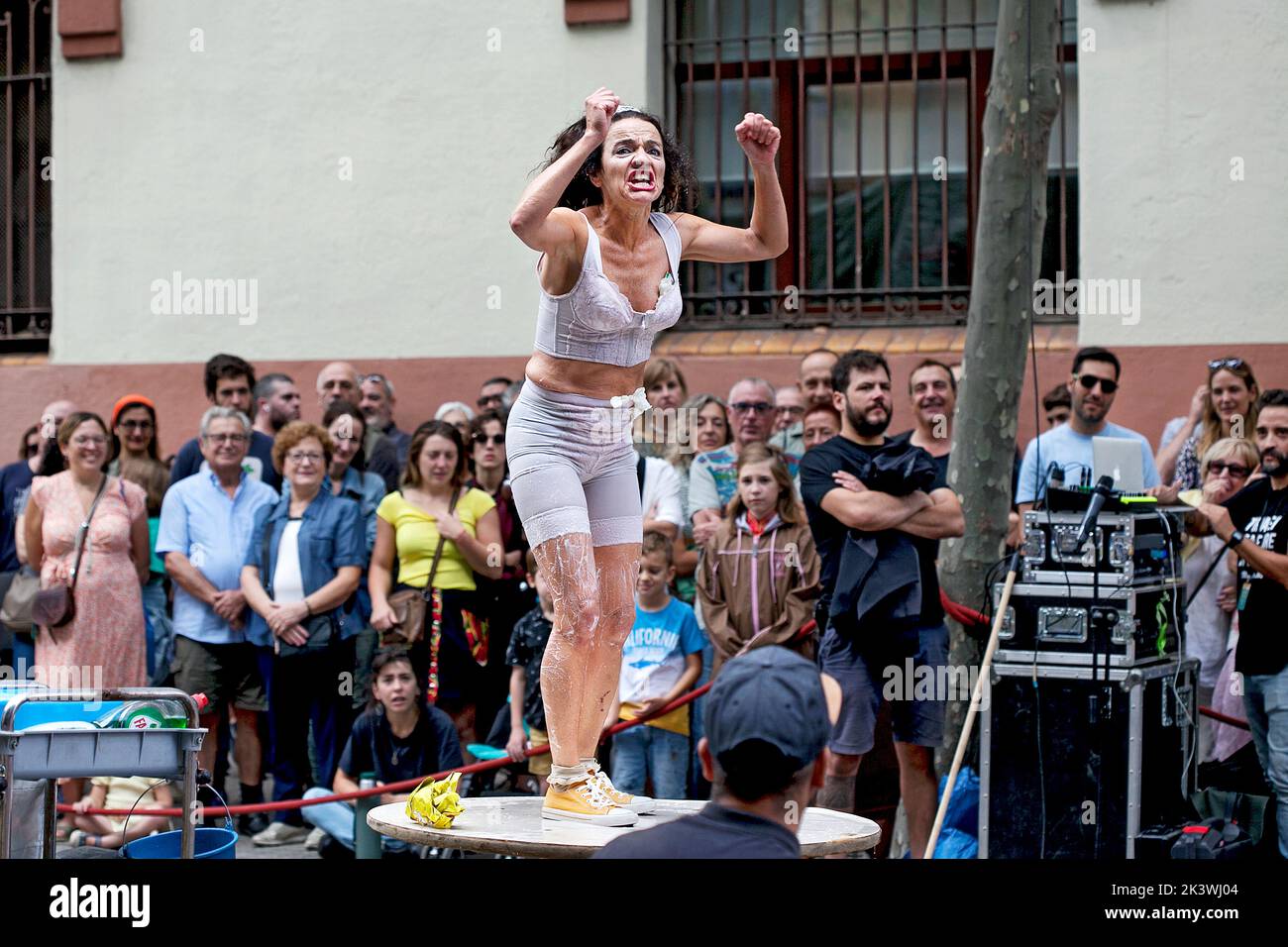 Clownsdaktie, La Mercè, Barcelona, Spanien. Stockfoto