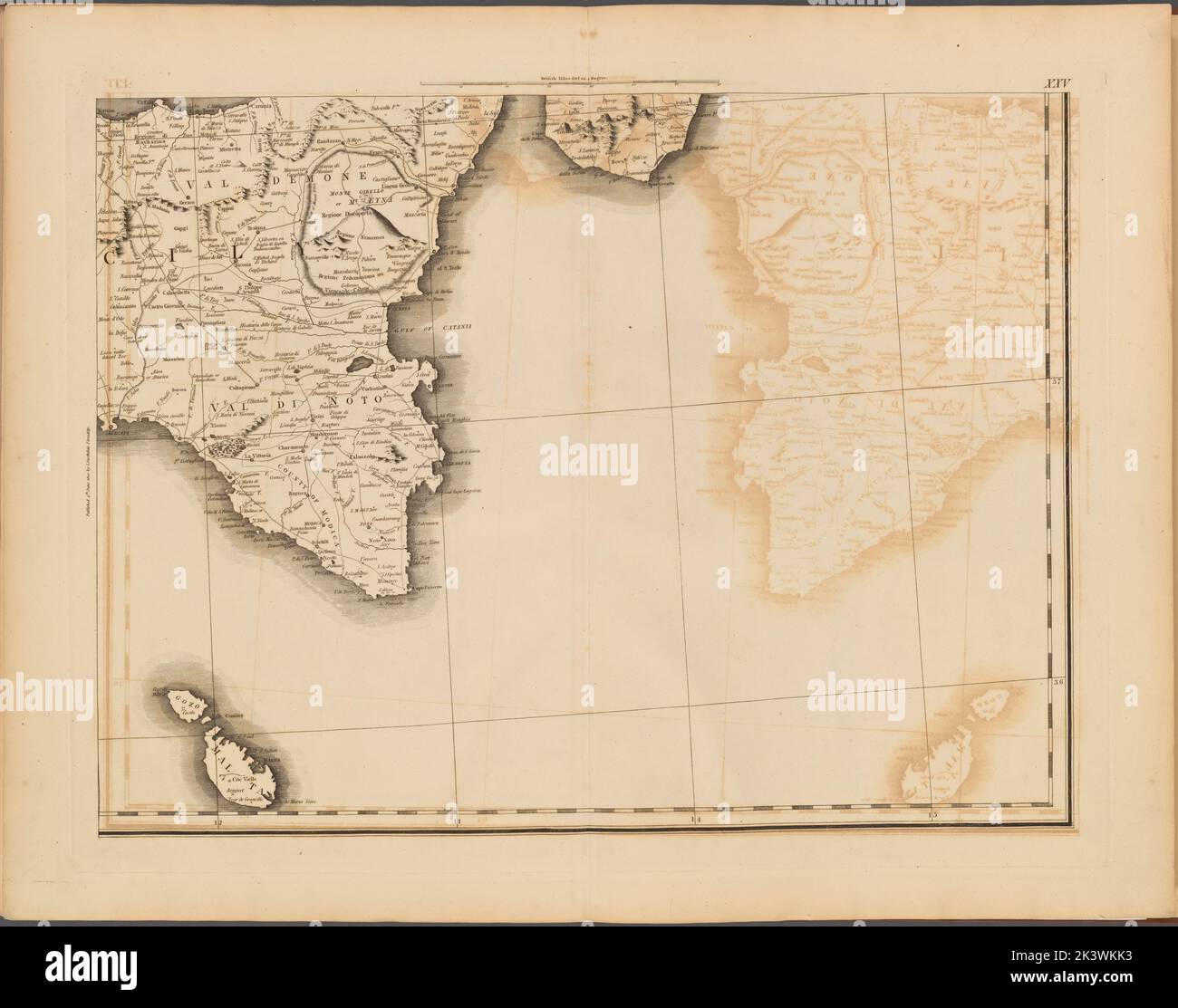 Tafel XXV: Eine allgemeine Karte des Reiches von Deutschland, Holland, den Niederlanden, der Schweiz, den Graubünden, Italien, Sizilien, Korsika und Sardinien Gillet, Thomas. Kartografisch. Karten. 1800-06-04. Lionel Pincus und Princess Firyal Map Division. Europa, Karten Stockfoto