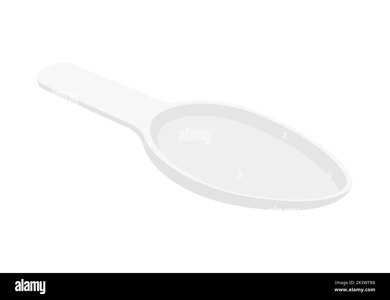 Leerer Dosierlöffel für Baby-Hustensirup oder -Mischung. Messlöffel für die orale flüssige Medizin isoliert auf weißem Hintergrund. Vektorgrafik Cartoon-Illustration. Stock Vektor