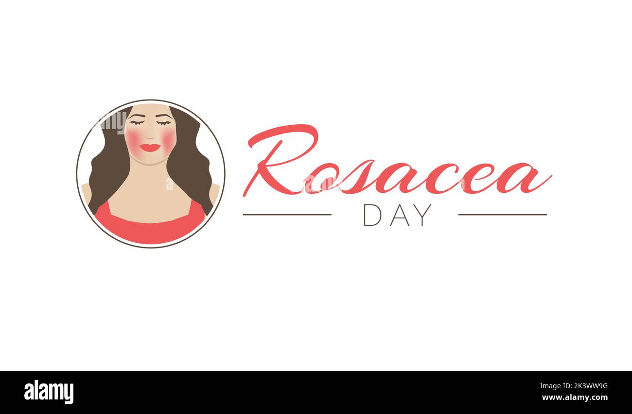 Rosacea Day isoliertes Symbol auf weißem Hintergrund Stock Vektor