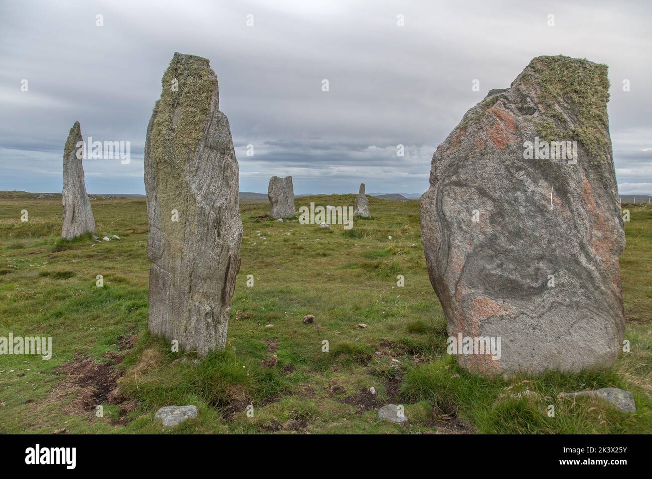Callanish IV Stone Circle, Callanish, Lewis, Isle of Lewis, Hebrides, Äußere Hebriden, Westliche Inseln, Schottland, Vereinigtes Königreich, Großbritannien Stockfoto