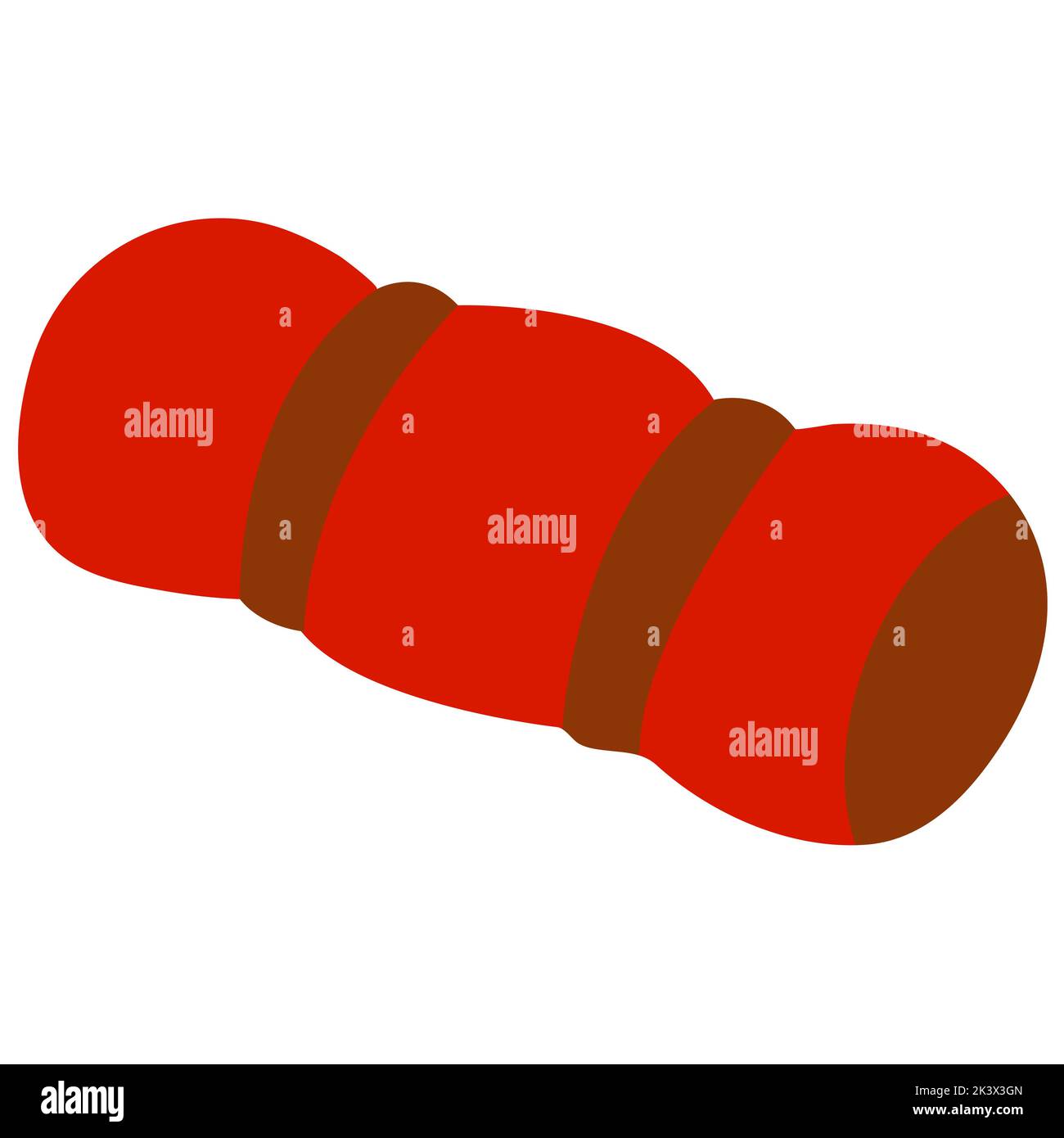 Vector Schlafsack in Cartoon Hand gezeichnet flachen Stil. Bettrolle isoliert. Campingausrüstung Stock Vektor