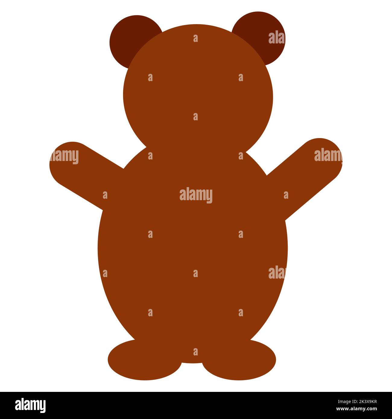 Vektor-Illustration der Silhouette Bär in Cartoon flach kindisch Stil isoliert auf weißem Hintergrund für Web, drucken, Aufkleber Stock Vektor