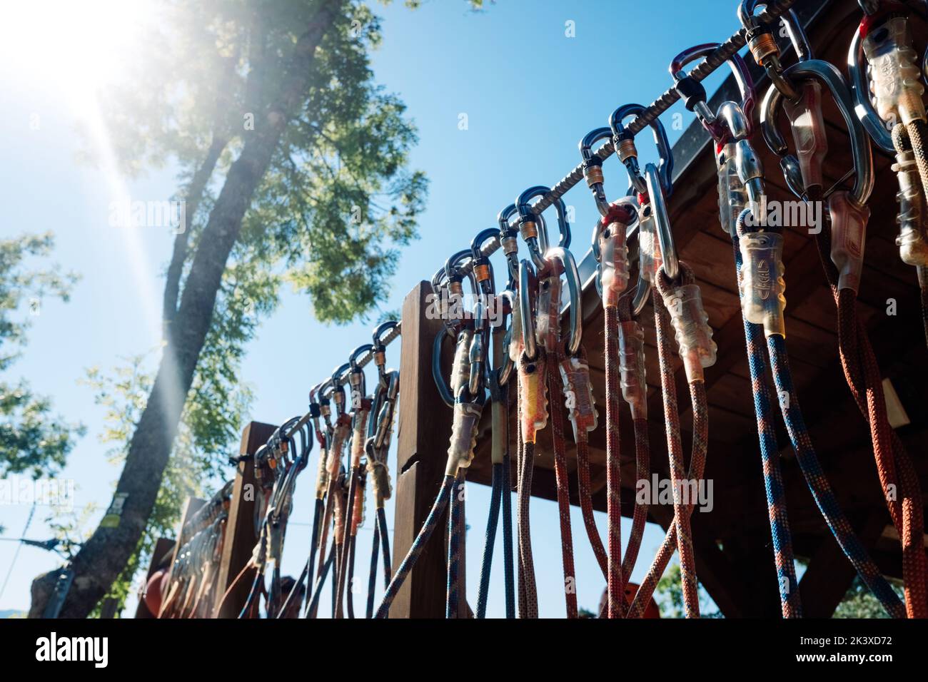 Annecy, frankreich - september 2022: Seilzuchtsport ist eine intensive und riskante, aber sichere sportliche Aktivität. Stockfoto