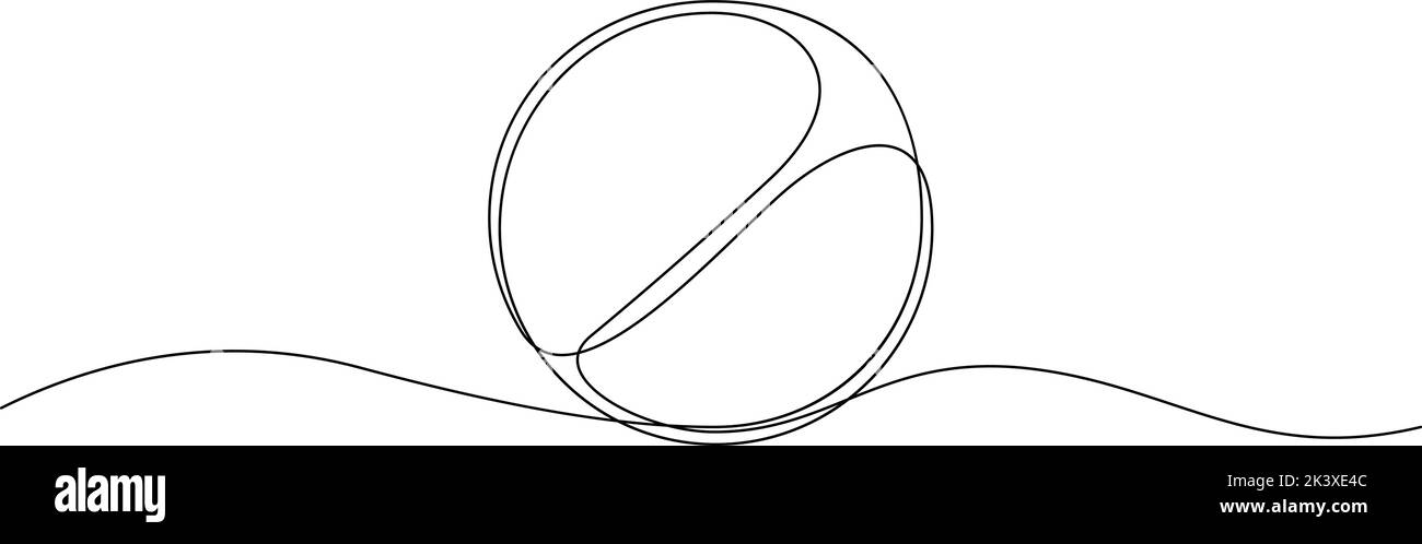 Kontinuierliche Linienzeichnung des Verbotszeichens. Vektorgrafik Stock Vektor