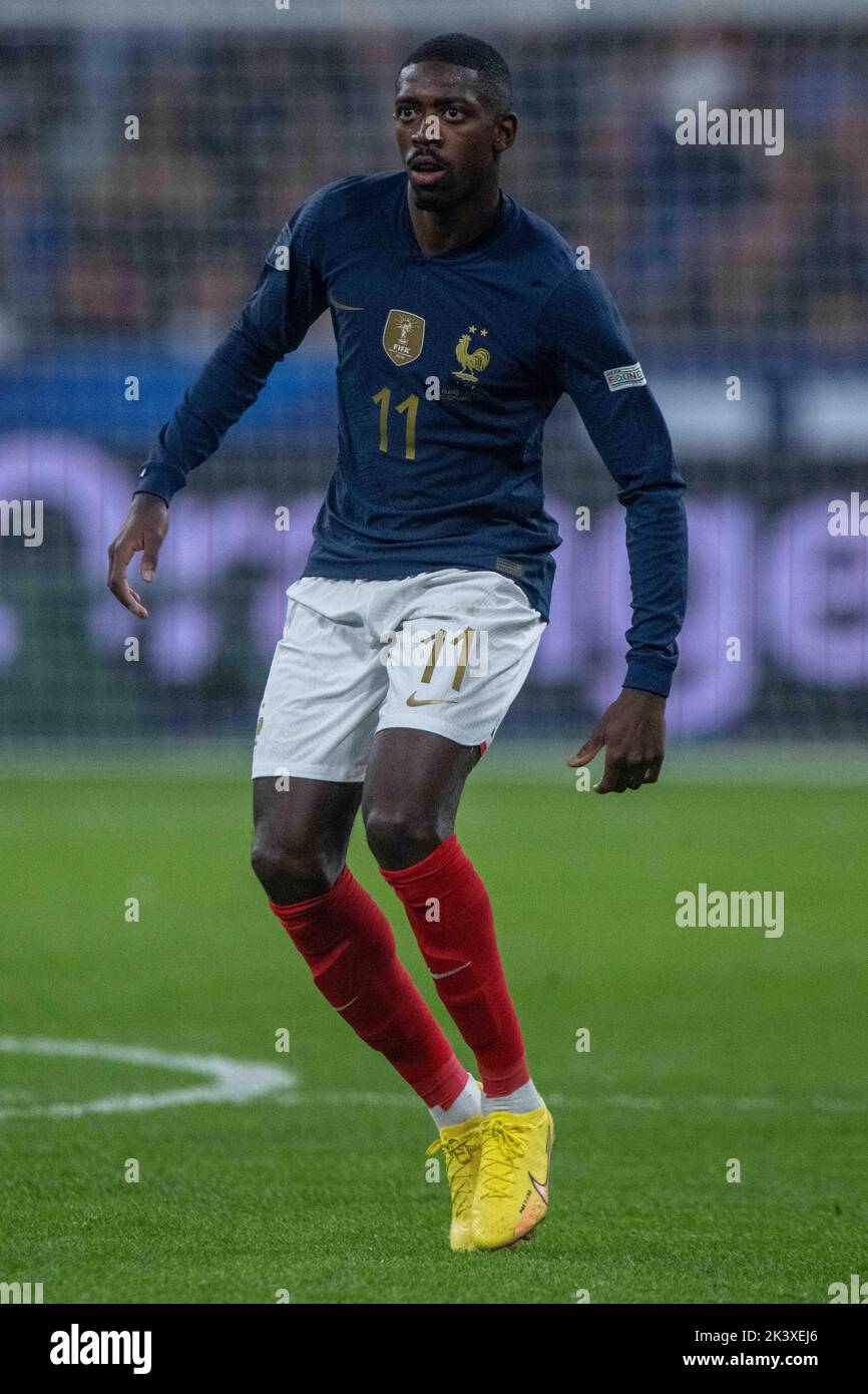 PARIS, FRANKREICH - 22. SEPTEMBER: Der Franzose Ousmane Dembele sieht während der UEFA Nations League Ein Gruppe-1-Spiel zwischen Frankreich und Österreich bei S an Stockfoto