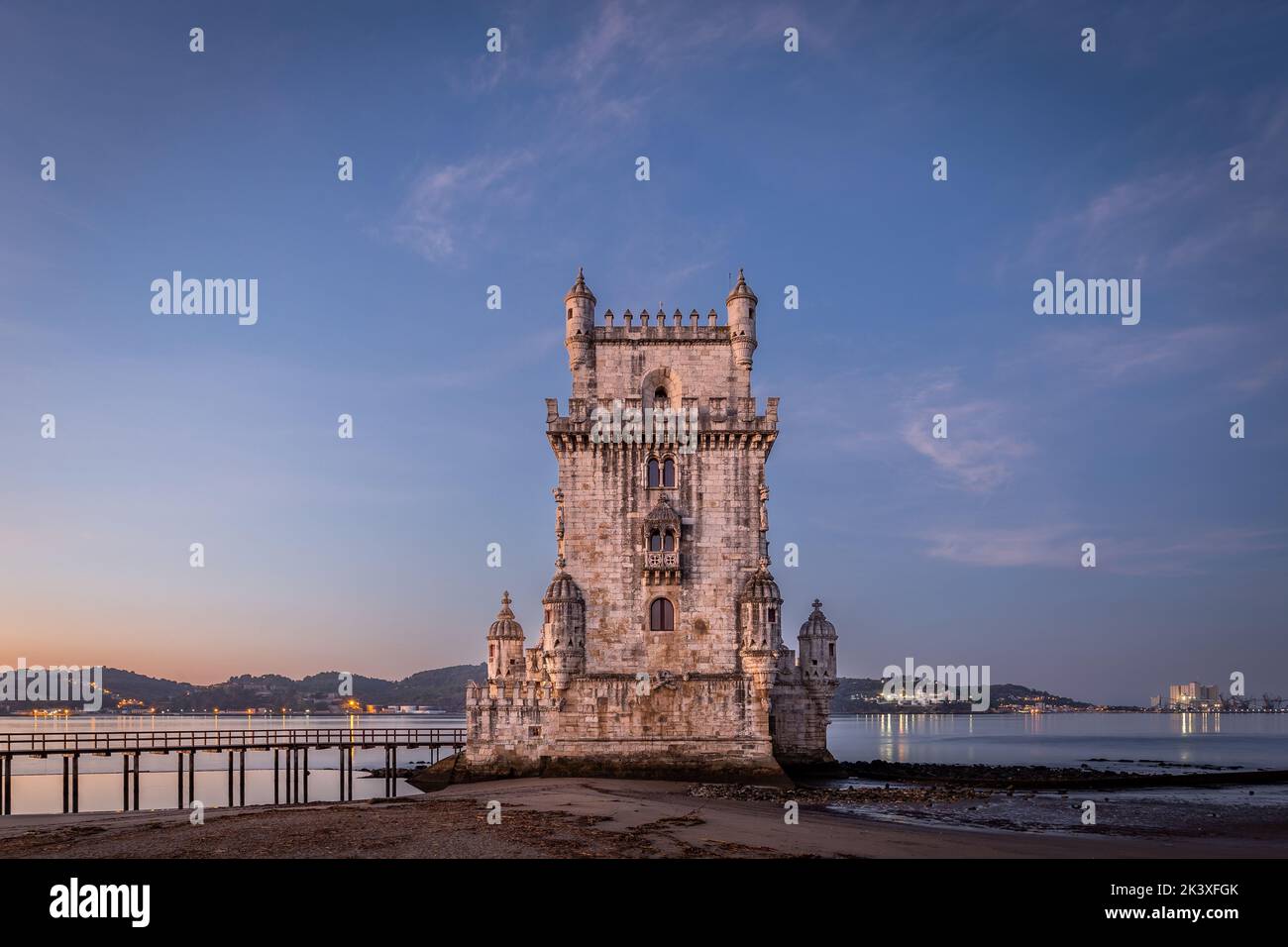 Lissabon, Torre de Belém - Rio Tejo, Portugal Stockfoto