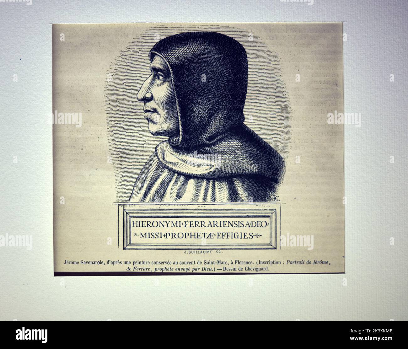 Illustration von Savonarola im Museum San Marco in Florenz Italien Stockfoto