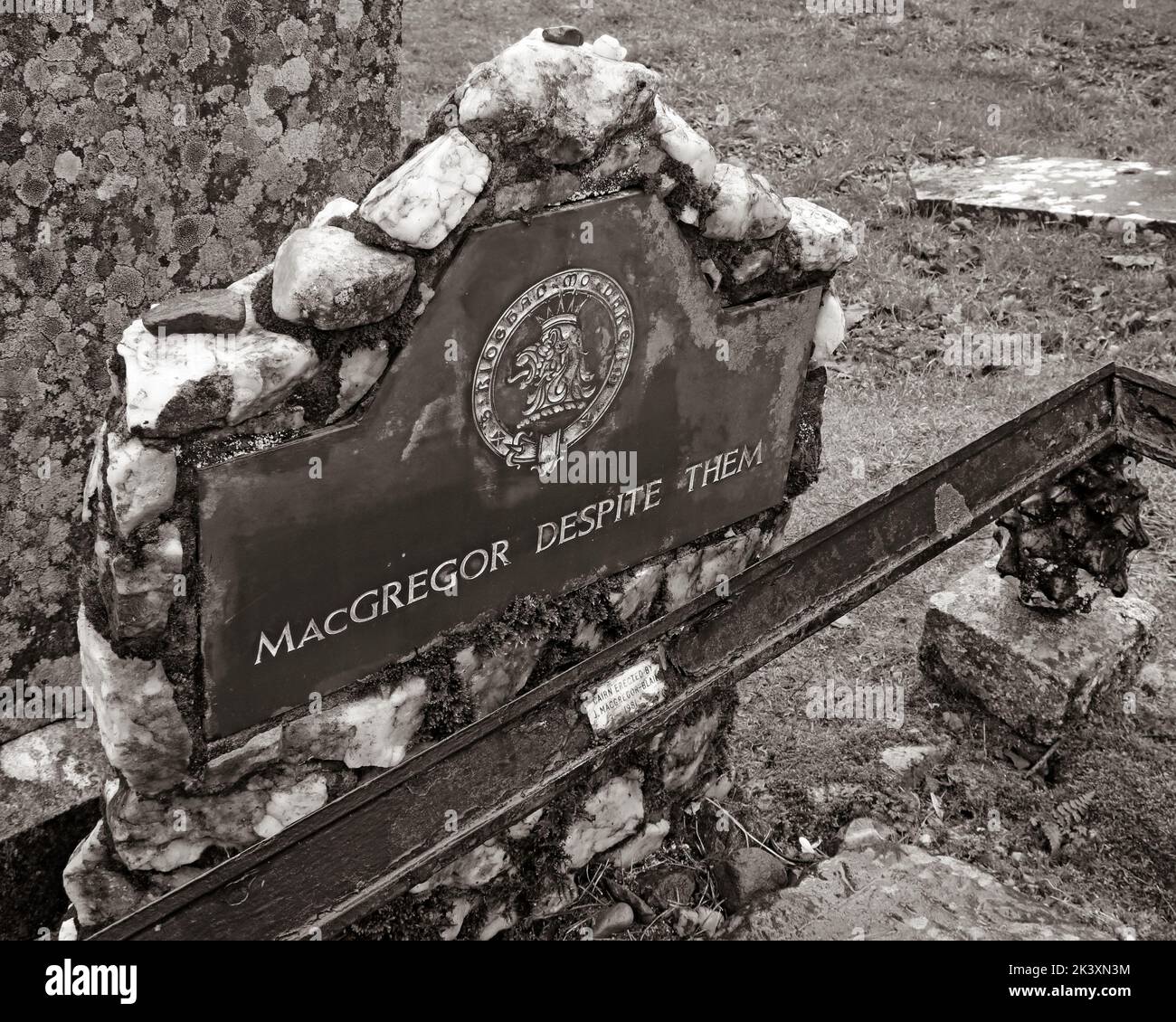 Grab und letzte Ruhestätte von Rob Roy, Robert Roy MacGregor, Balquhidder, Perthshire, Schottland, UK, FK19 8PB , FK19 Stockfoto