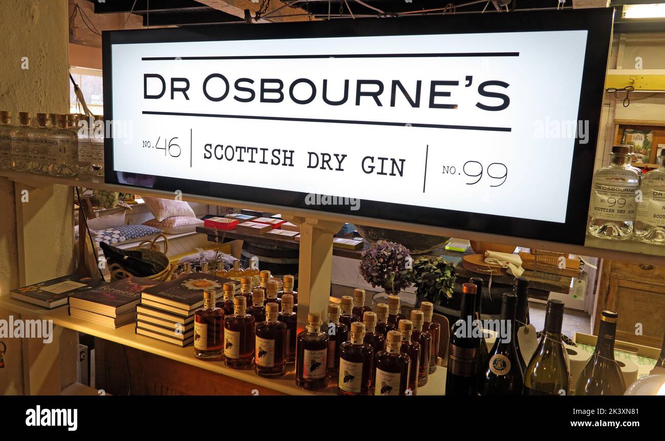 Dr. Osbournes Spirits, Schottland, Großbritannien, Scottish Dry Gin Stockfoto