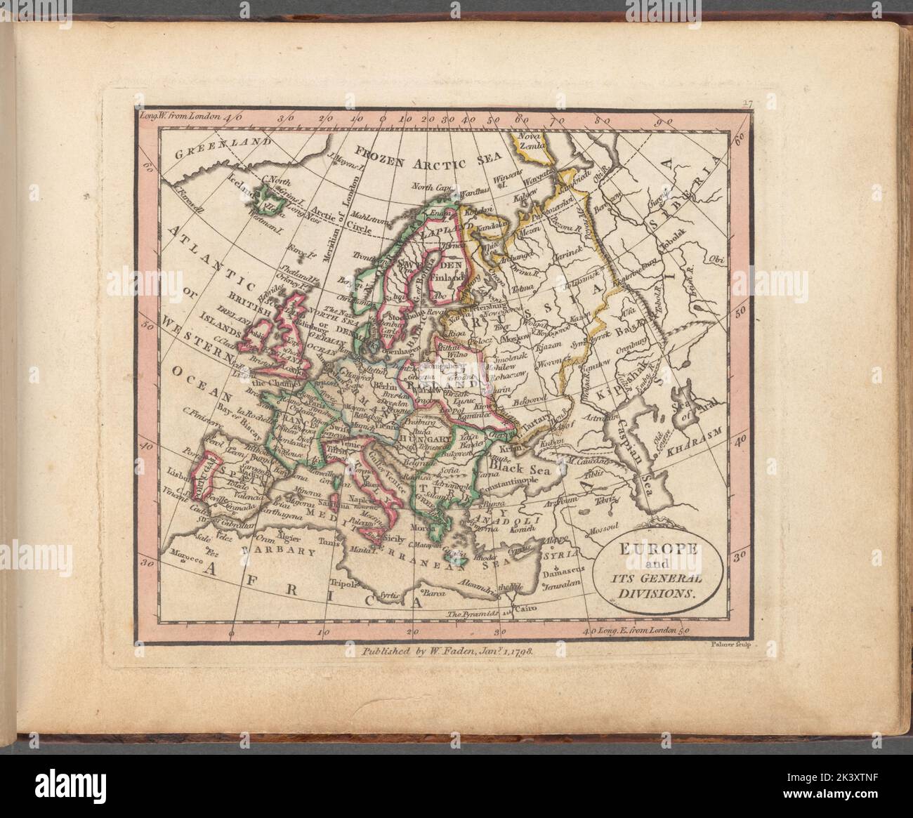 Europa und seine allgemeinen Abteilungen 1798 - 1804. Kartografisch. Karten, Atlanten. Lionel Pincus und Princess Firyal Map Division. Atlanten , Großbritannien, Karten in Bildung , England, Historische Geographie, Europa Stockfoto