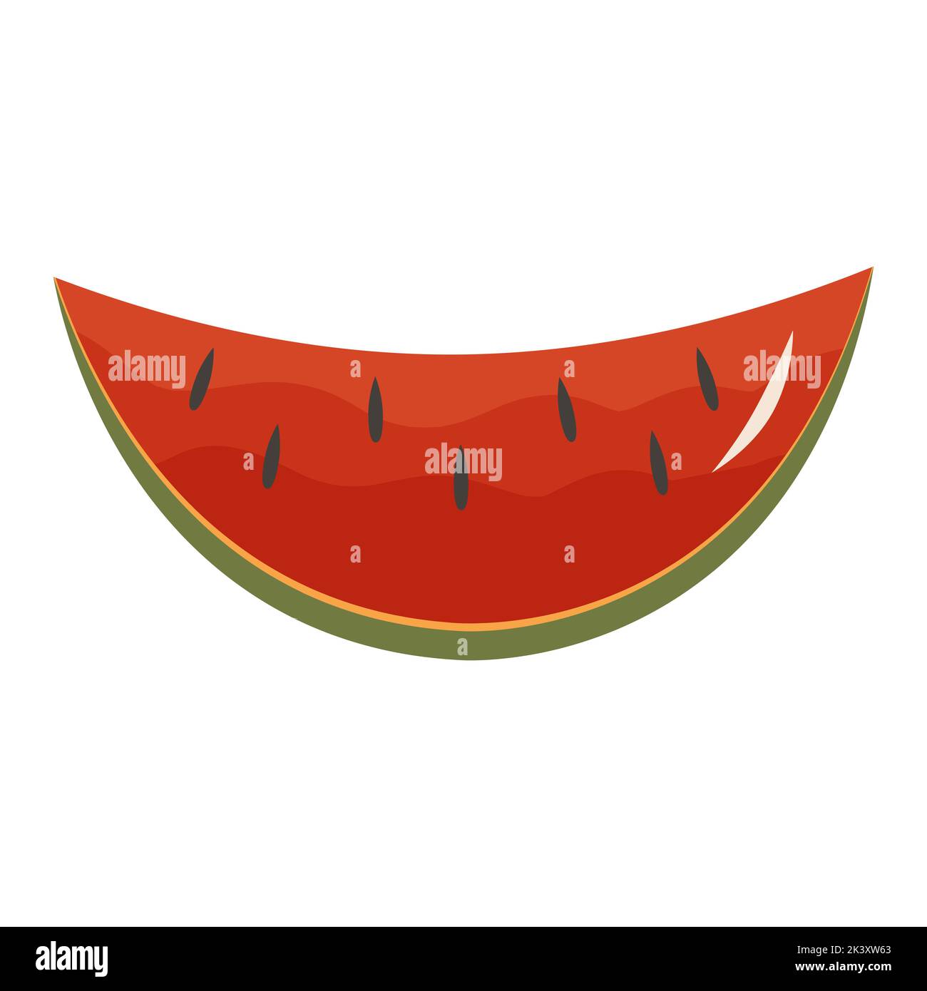 Vektor-Illustration von Wassermelone in Cartoon-Flat-Stil. Sommer Früchte und Beeren für Web, Karten-Design, Aufkleber Stock Vektor