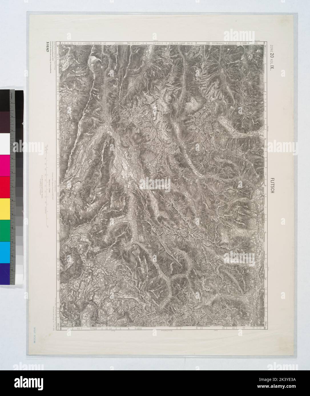 Flitsch. Kartografisch. Karten, topografische Karten. 1912. Lionel Pincus und Prinzessin Firyal Map Division Stockfoto