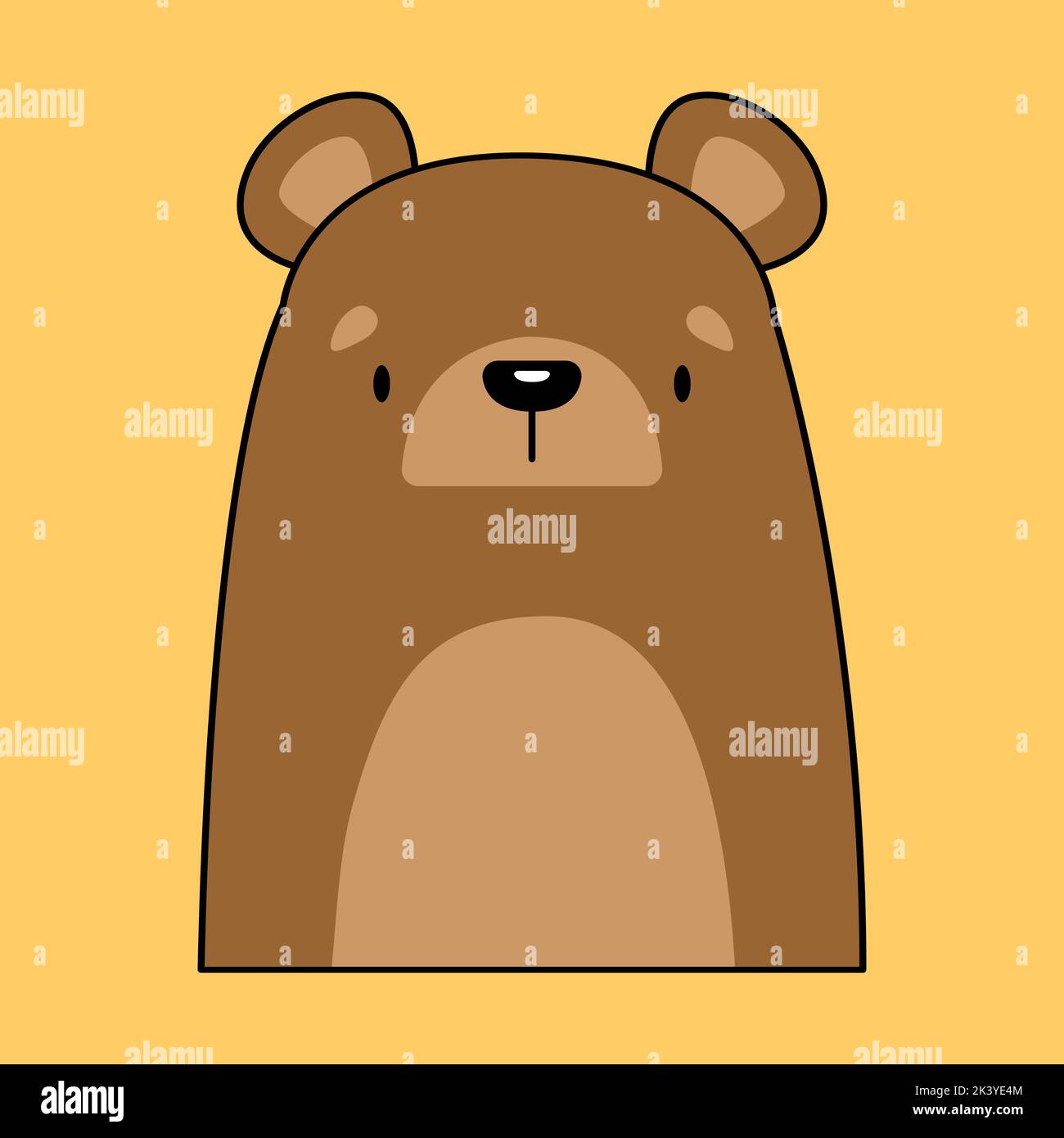 Einfache, flache Illustration eines Braunbären. Vektorbild Stock Vektor