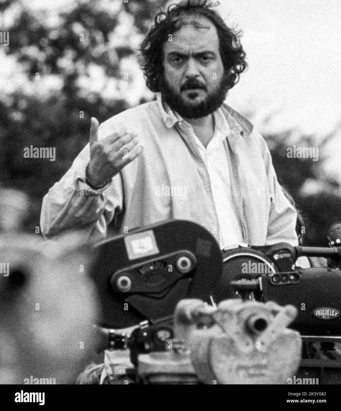 Stanley Kubrick am Set von Barry Lyndon - 1975 Stockfoto