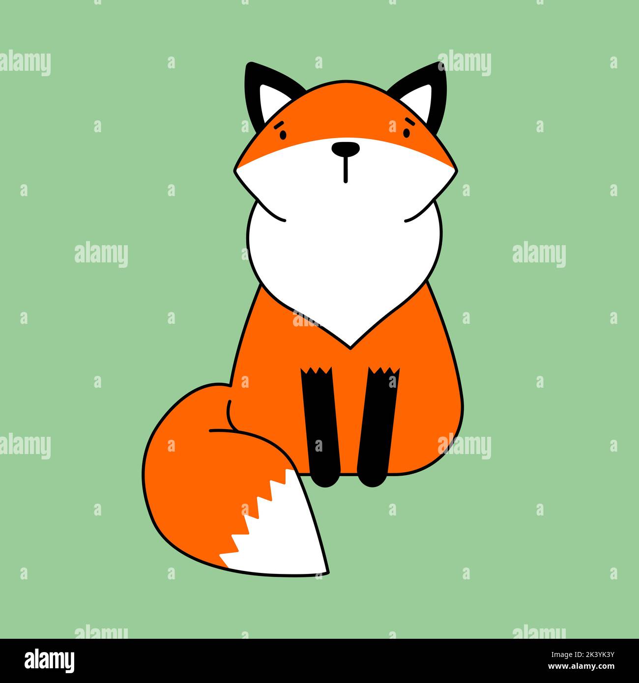 Cartoon-Bild von einem roten Fuchs. Vektorgrafik Stock Vektor