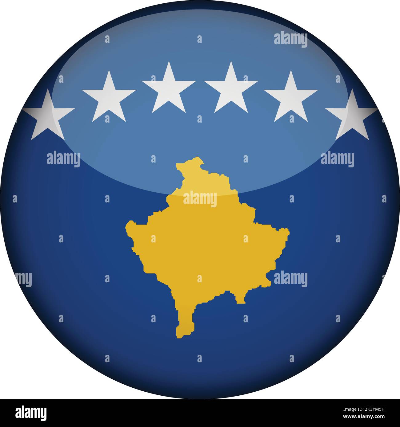 Kosovo Flagge schwenkten Vector Illustration auf weißem Hintergrund. Kosovo  Nationalflagge Stock-Vektorgrafik - Alamy