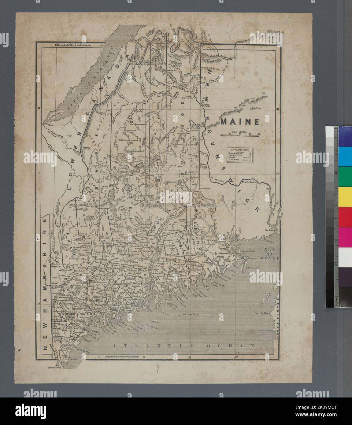 Maine. Morse, Sidney E. (Sidney Edwards), 1794-1871. Kartografisch. Karten. 1842 - 1845. Lionel Pincus und Princess Firyal Map Division. Usa, Maine Stockfoto