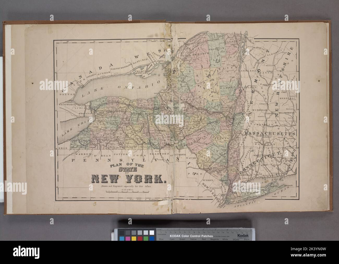 Plan des Staates New York. Kartografisch. Atlanten, Karten. 1868. Lionel Pincus und Prinzessin Firyal Map Division. Otsego County (N.Y.), Immobilien , New York (Bundesstaat) , Otsego County Stockfoto