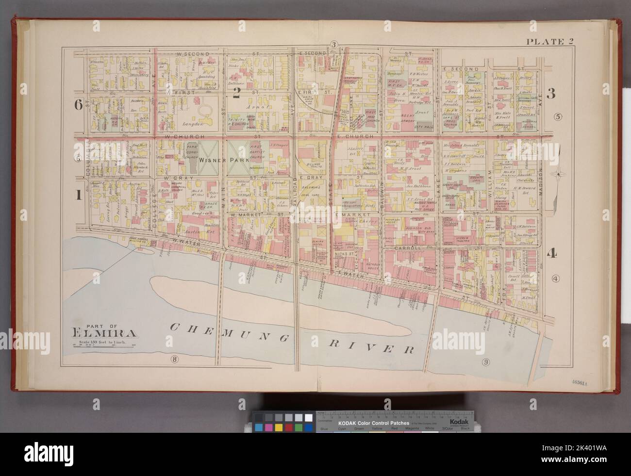 Teil der Karte von Elmira. Atlanten, Karten. 1896. Lionel Pincus und ...