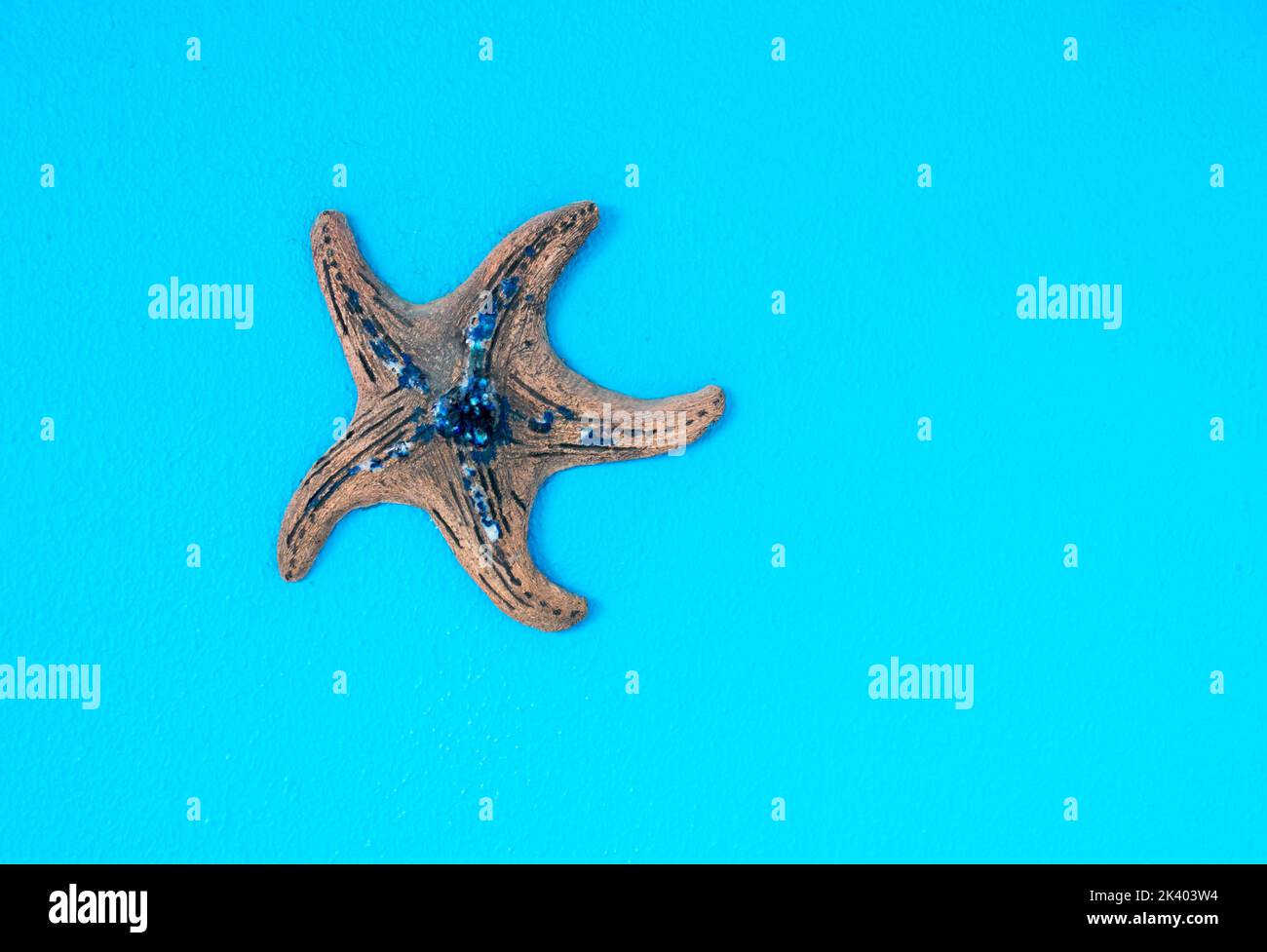 Aquatischer Organismus auf blauem Hintergrund Stockfoto