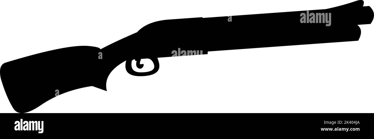 Vektordarstellung der schwarzen Silhouette einer Schrotflinte Stock Vektor