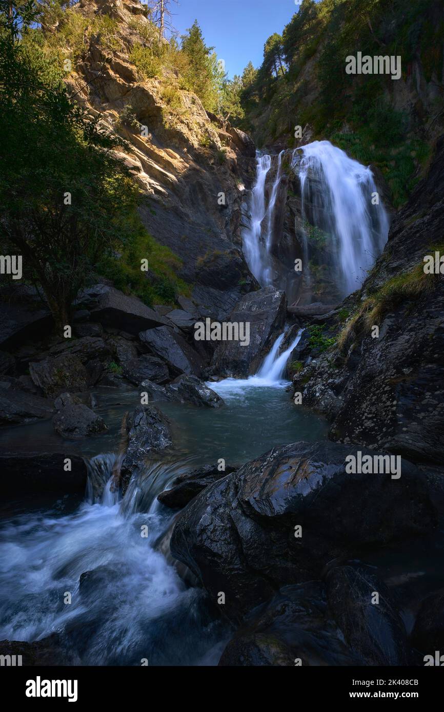 Wasserfall El Salto in Sallent de Gállego Stockfoto
