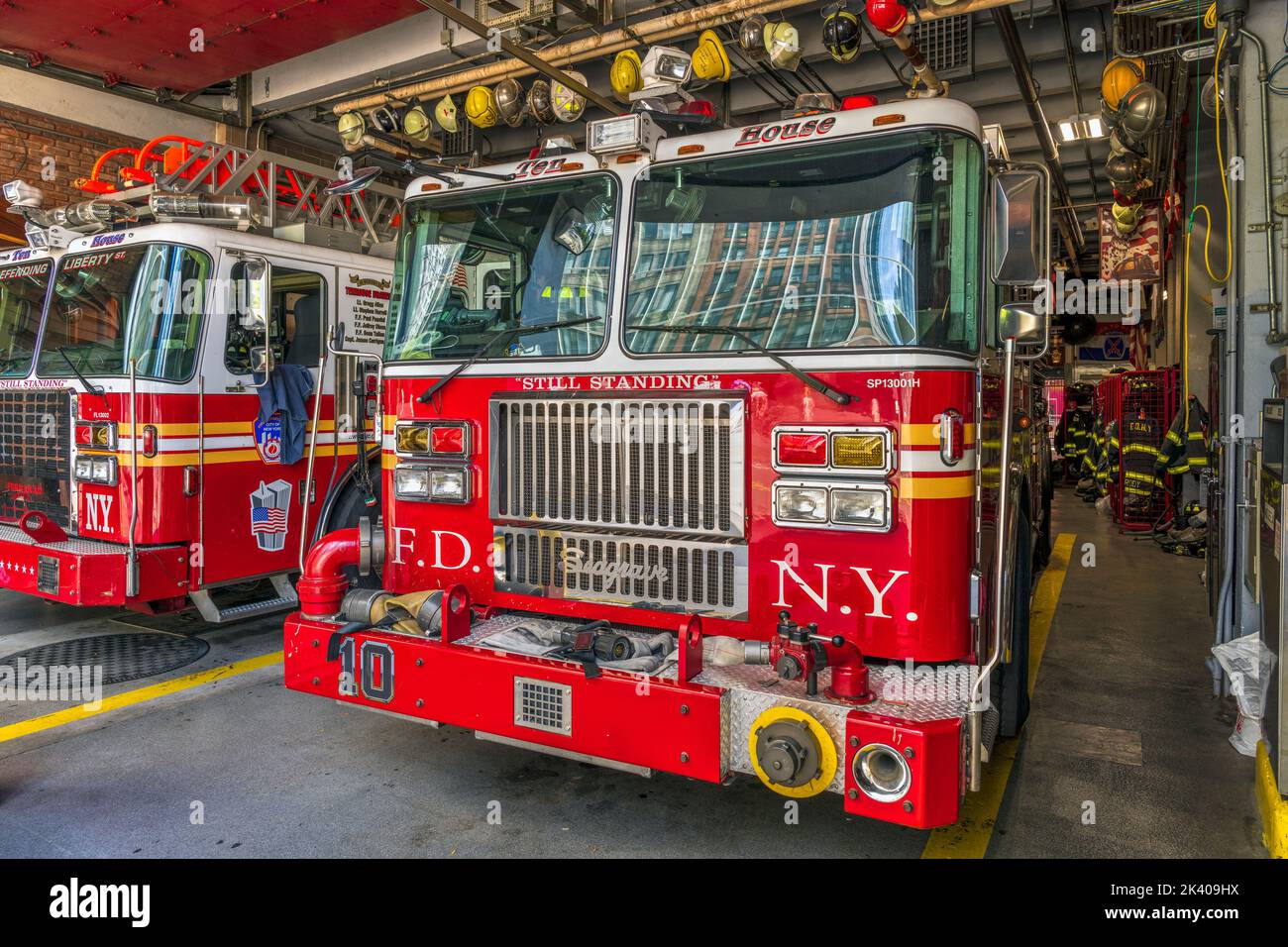 FDNY Ladder 10 Feuerwehrauto, Manhattan, New York, USA Stockfoto