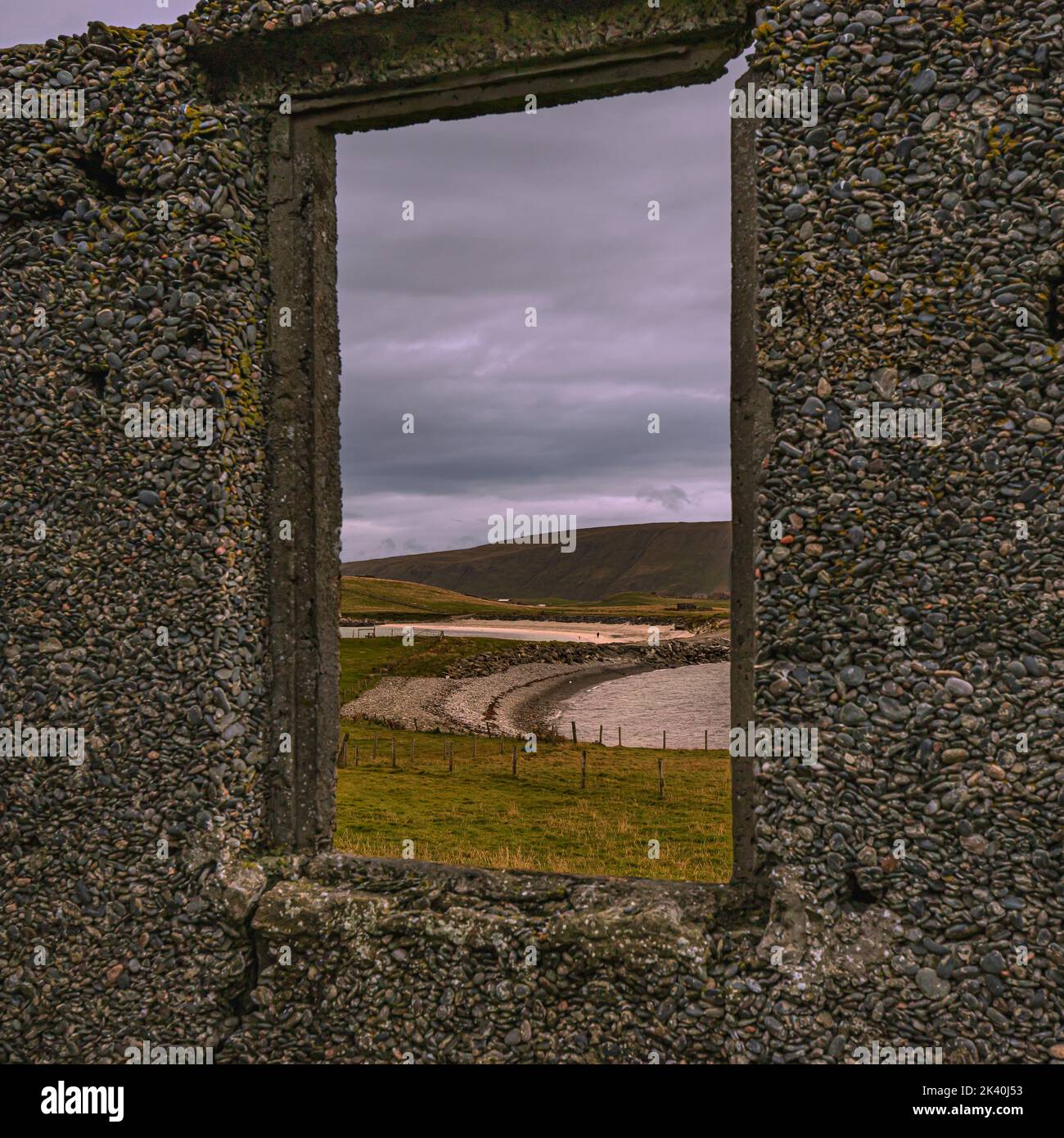 Minn Beach auf den Shetland Islands Stockfoto