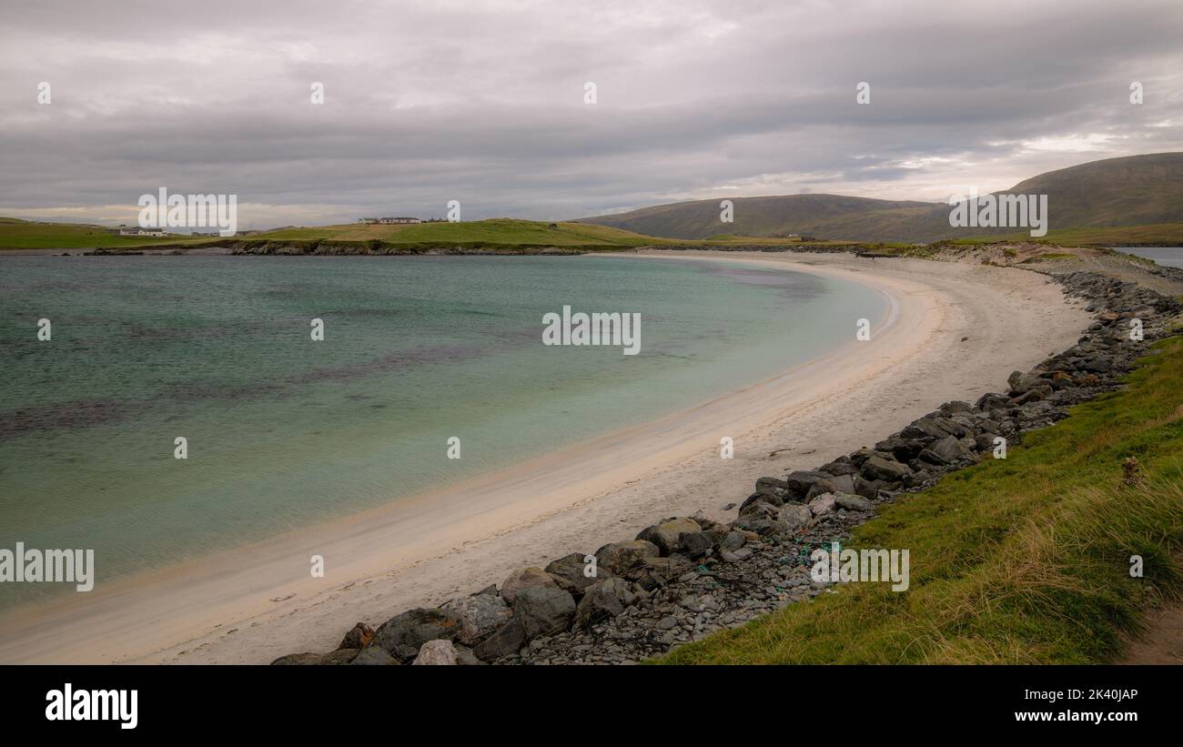 Minn Beach auf den Shetland Islands Stockfoto