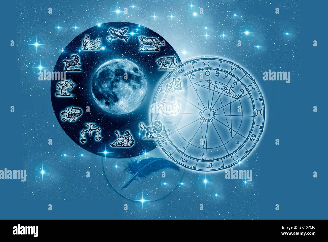 Astrologie Hintergrund als Wandkunst Stockfoto