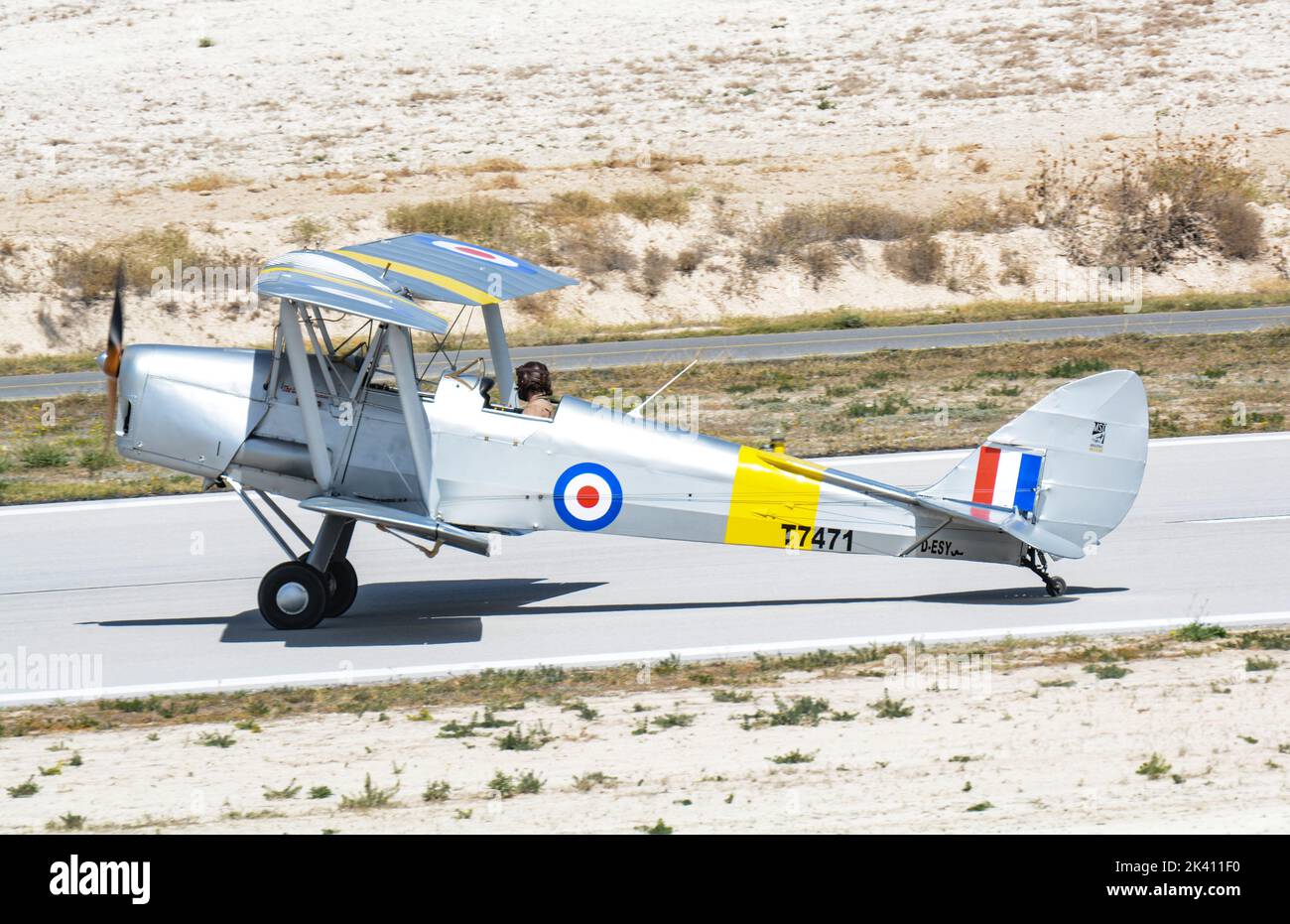 De Havilland DH-82 Tiger Moth, der englische Patient auf der SHG Airshow Stockfoto