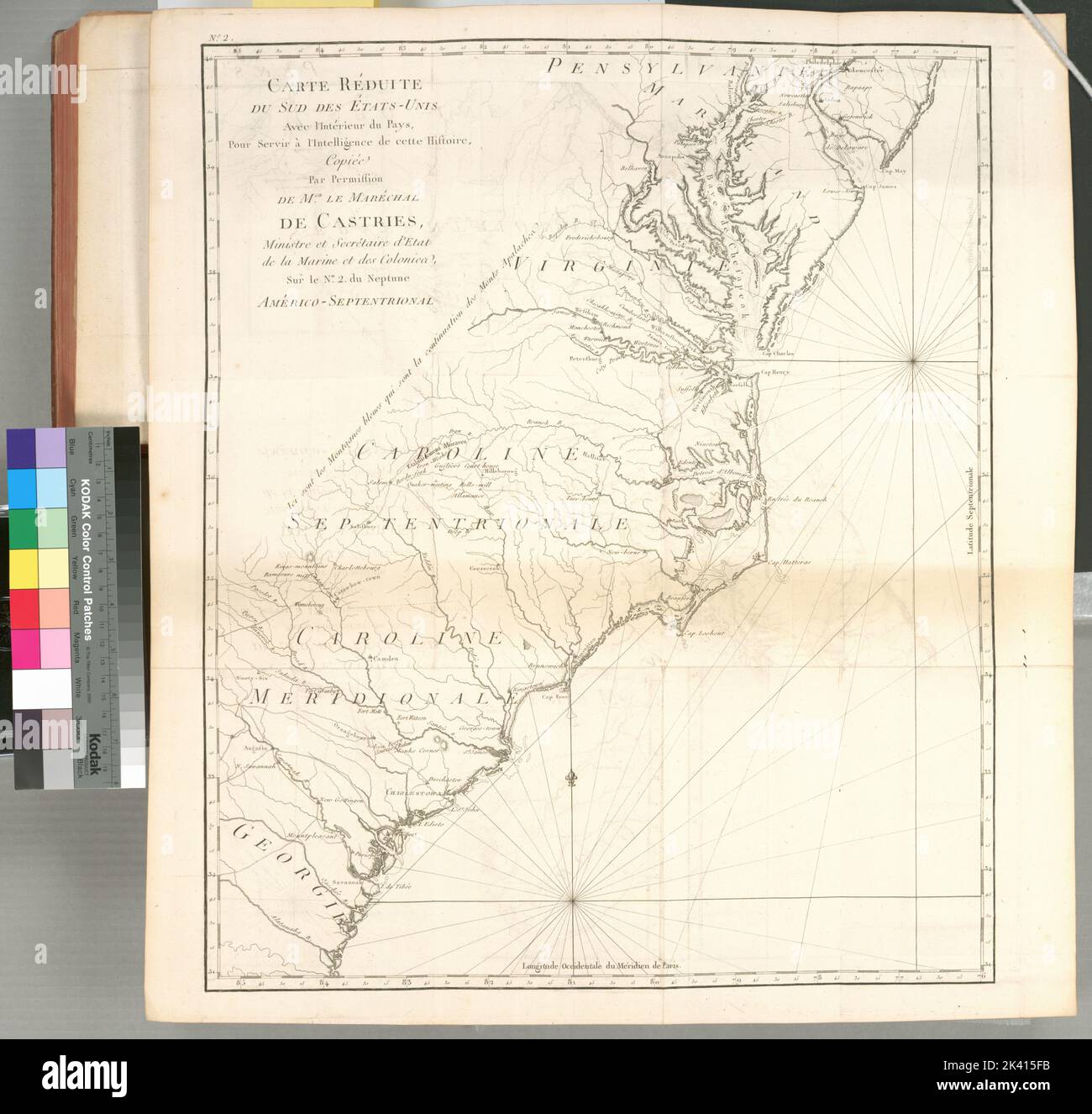 Carte réduite du Sud des États-Unis avec l'intérieur du Pays, pour servir à l'Intelligence de cette histoire Leboucher, Odet-Julien, 1744-1826. Kartografisch. Karten, Atlanten. 1787. Lionel Pincus und Prinzessin Firyal Map Division. Middle Atlantic States, United States, South Atlantic States Stockfoto