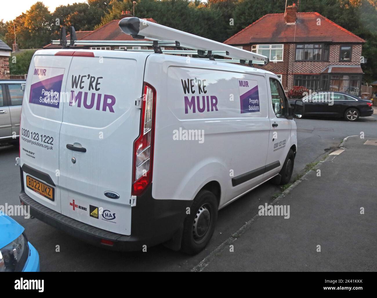 Wurden Muir responsive Reparaturen van, Warrington, WA4 Stockfoto