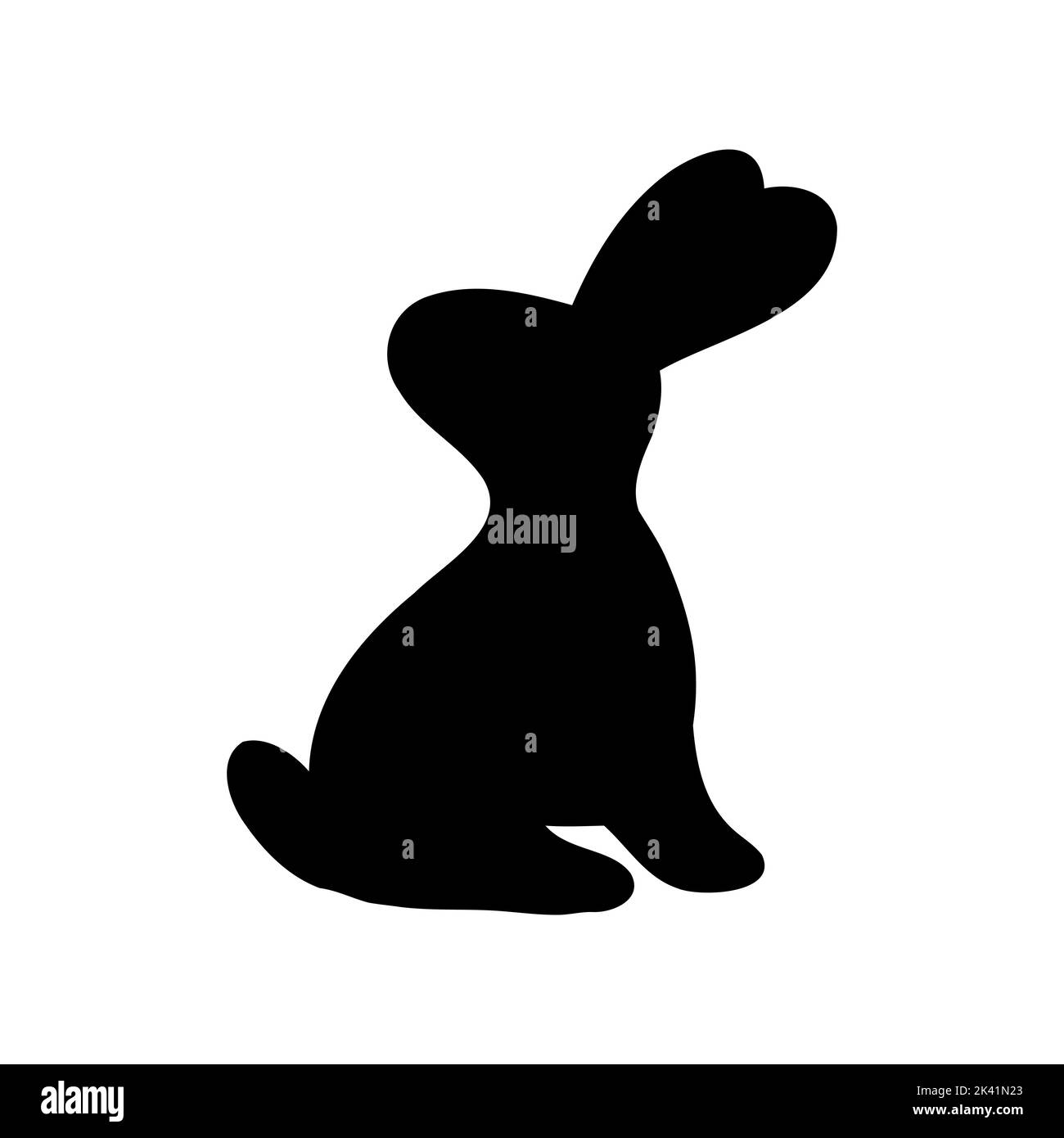 Osterhase Silhouette. Niedliche Cartoon-Kaninchen für Grußkarten oder Aufkleber. Vektor lustige Logo-Design. Stock Vektor