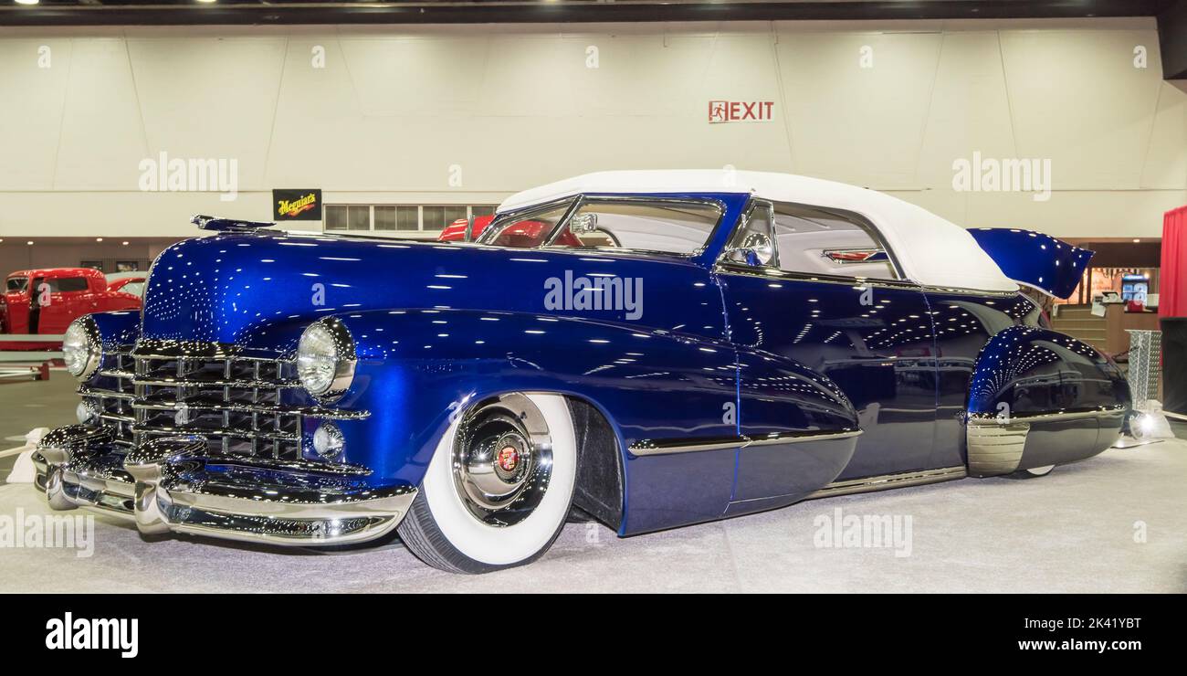 DETROIT, MI/USA - 1. März 2019: A 1947 Cadillac Interpretation/Restoration, on Display at the Detroit Autorama. Stockfoto