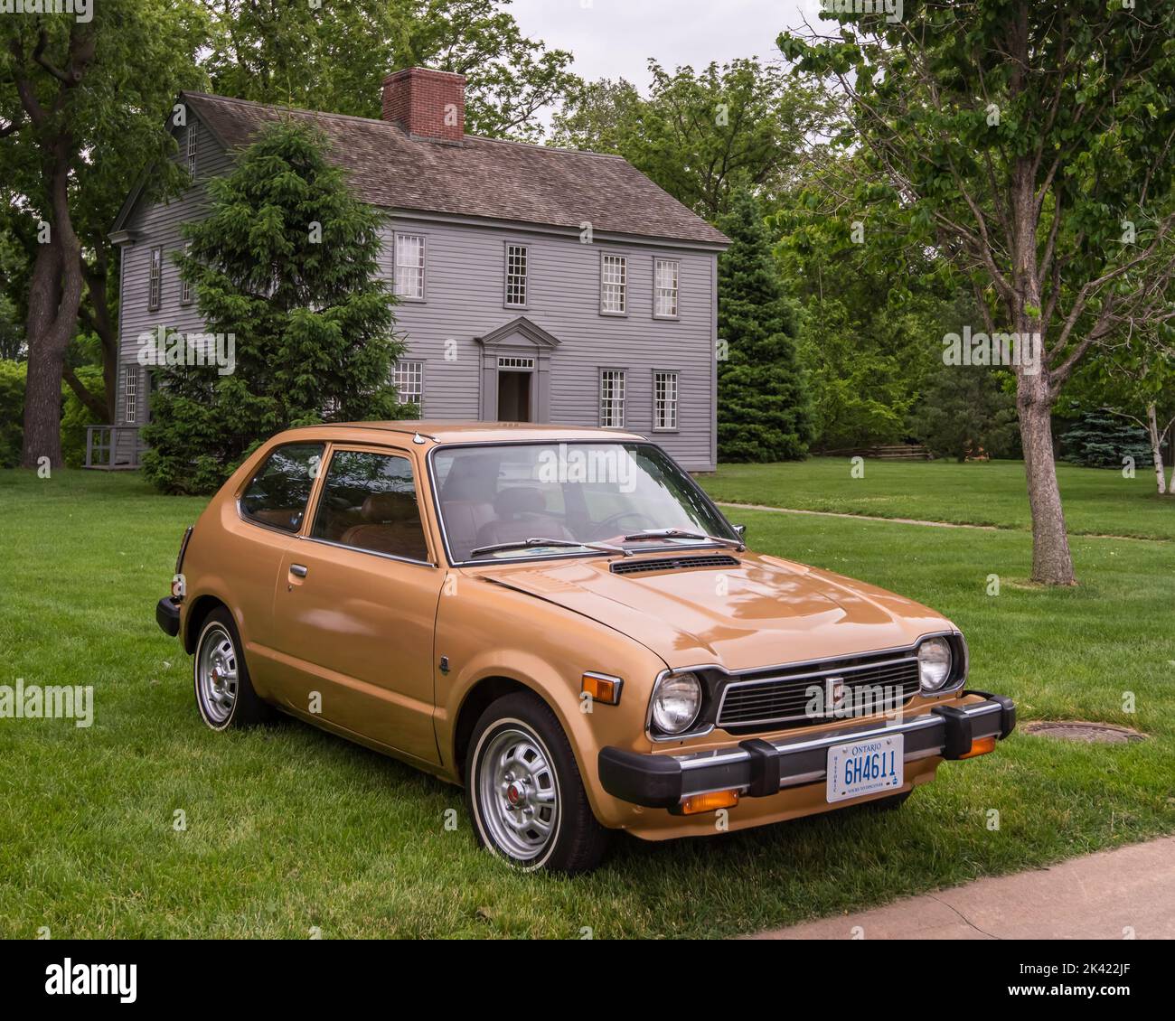 DEARBORN, MI/USA - 15. JUNI 2019: Ein Honda Civic aus dem Jahr 1978, die Henry Ford (THF) Motor Muster Car Show, im Greenfield Village, in der Nähe von Detroit, Michigan. Stockfoto