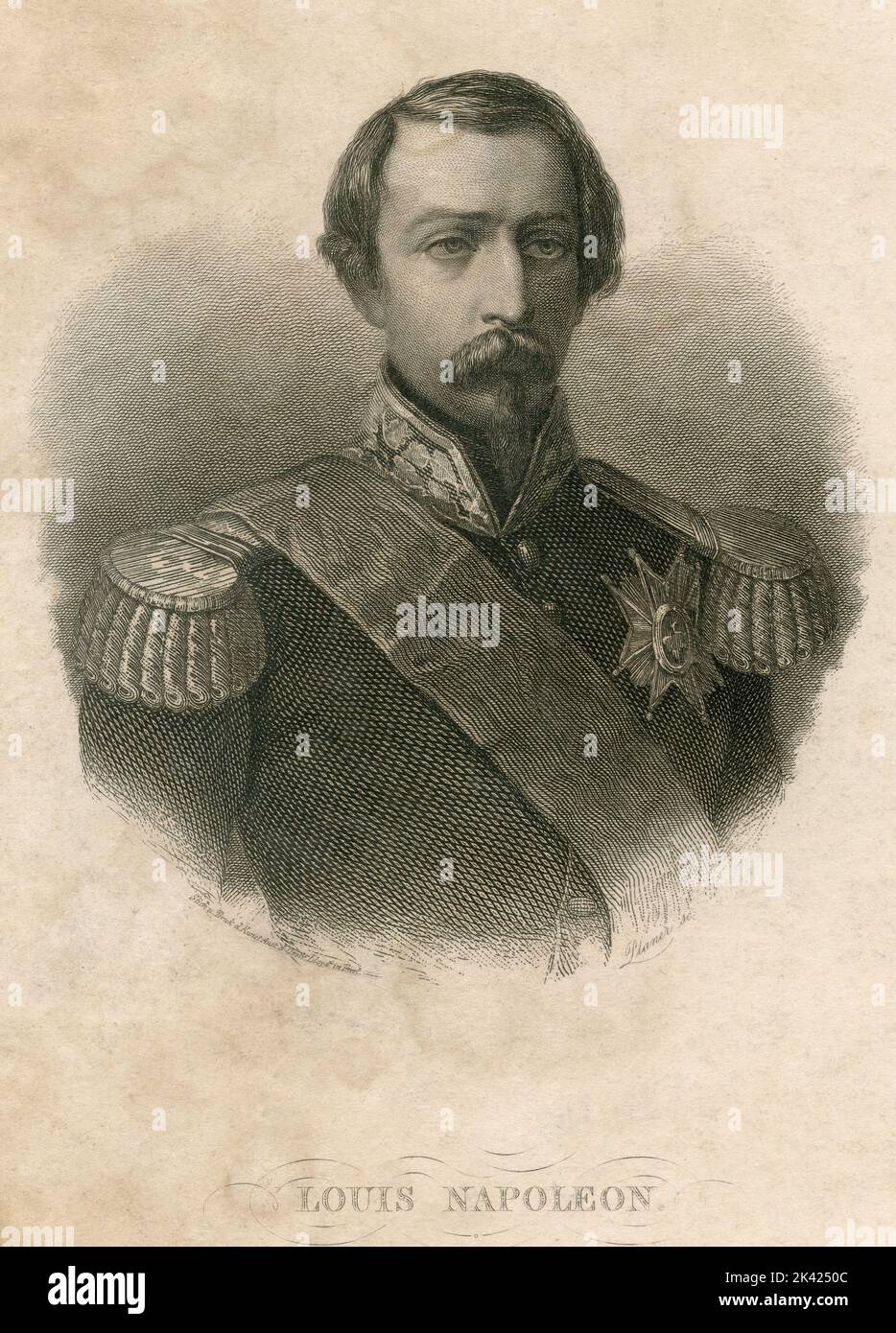 Porträt des französischen Ersten Präsidenten Frankreichs Louis Napoleon, Napoleon III., 1800 ca. Stockfoto