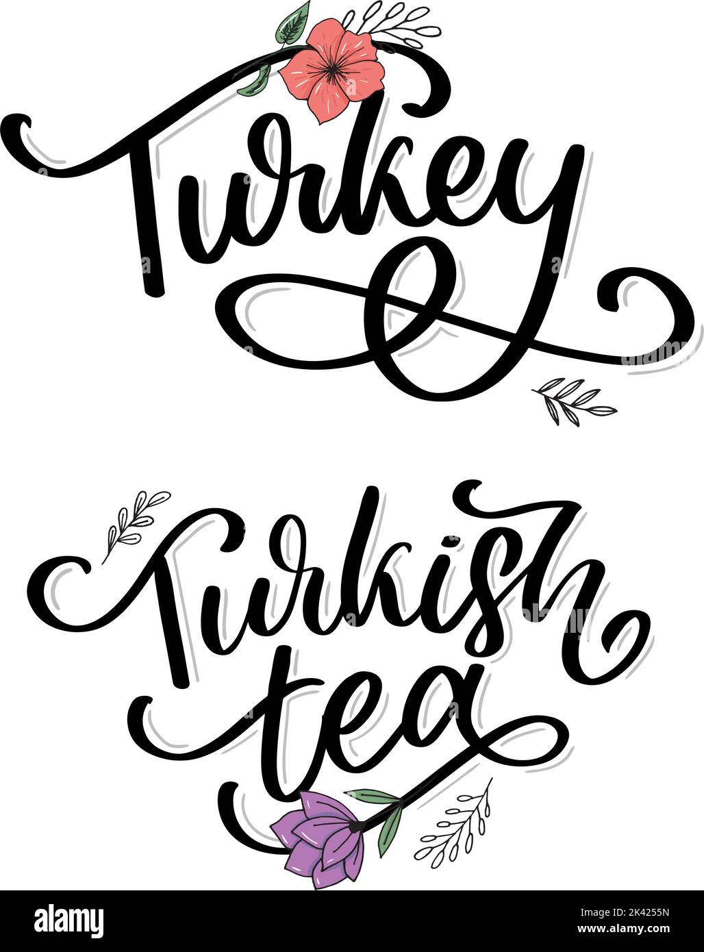 Türkische Traditionen der Teezeremonie. Teezeit. Dekorative Elemente für Ihr Design. Vektor-Illustration mit orientalischer Tasse auf weißem Hintergrund. Stock Vektor