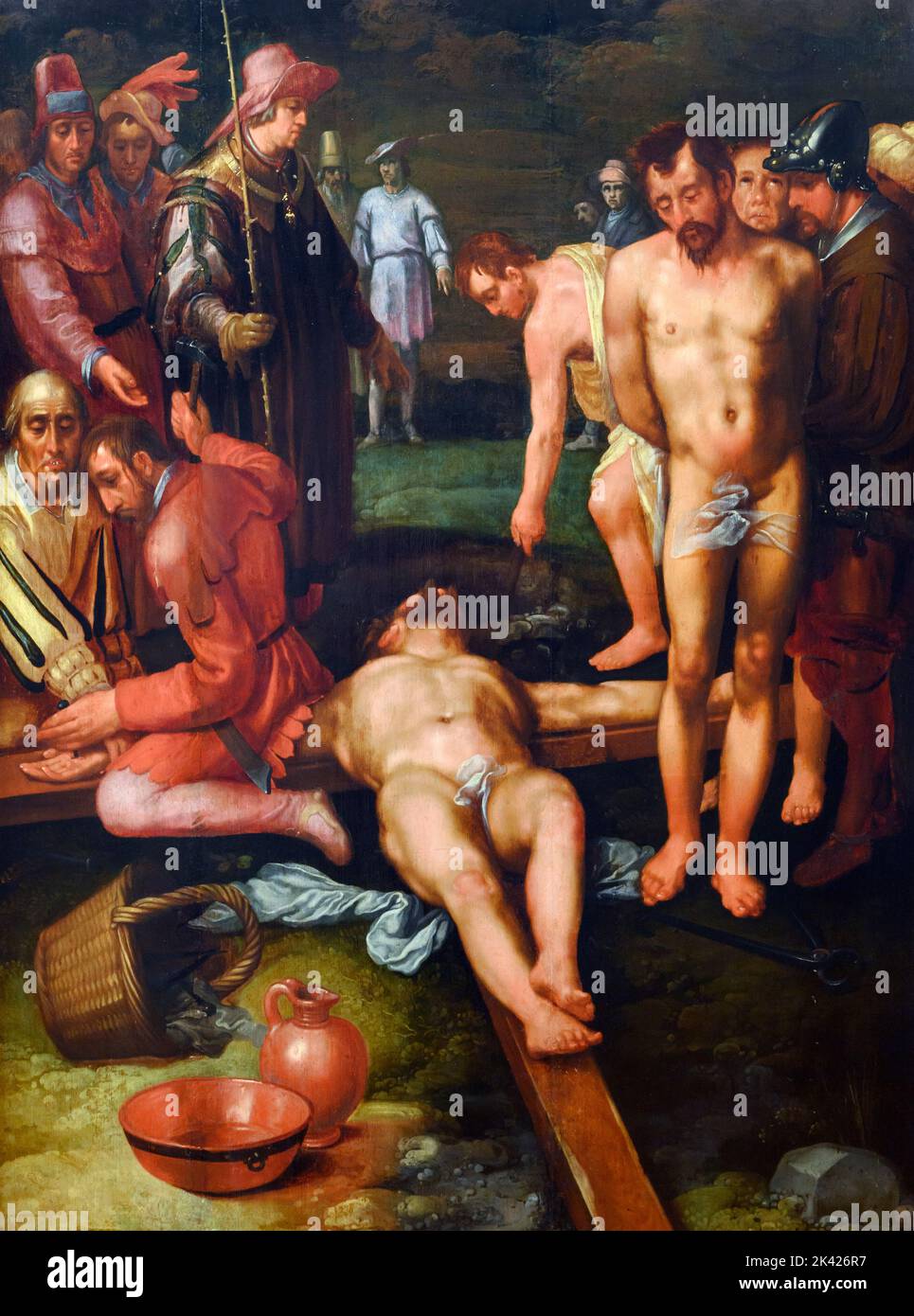 Cornelis van Haarlem. Christus wird vom holländischen Maler des Goldenen Zeitalters, Cornelis Corneliszoon van Haarlem (1562-1638), Öl auf Leinwand, c. 1600-1610 Stockfoto