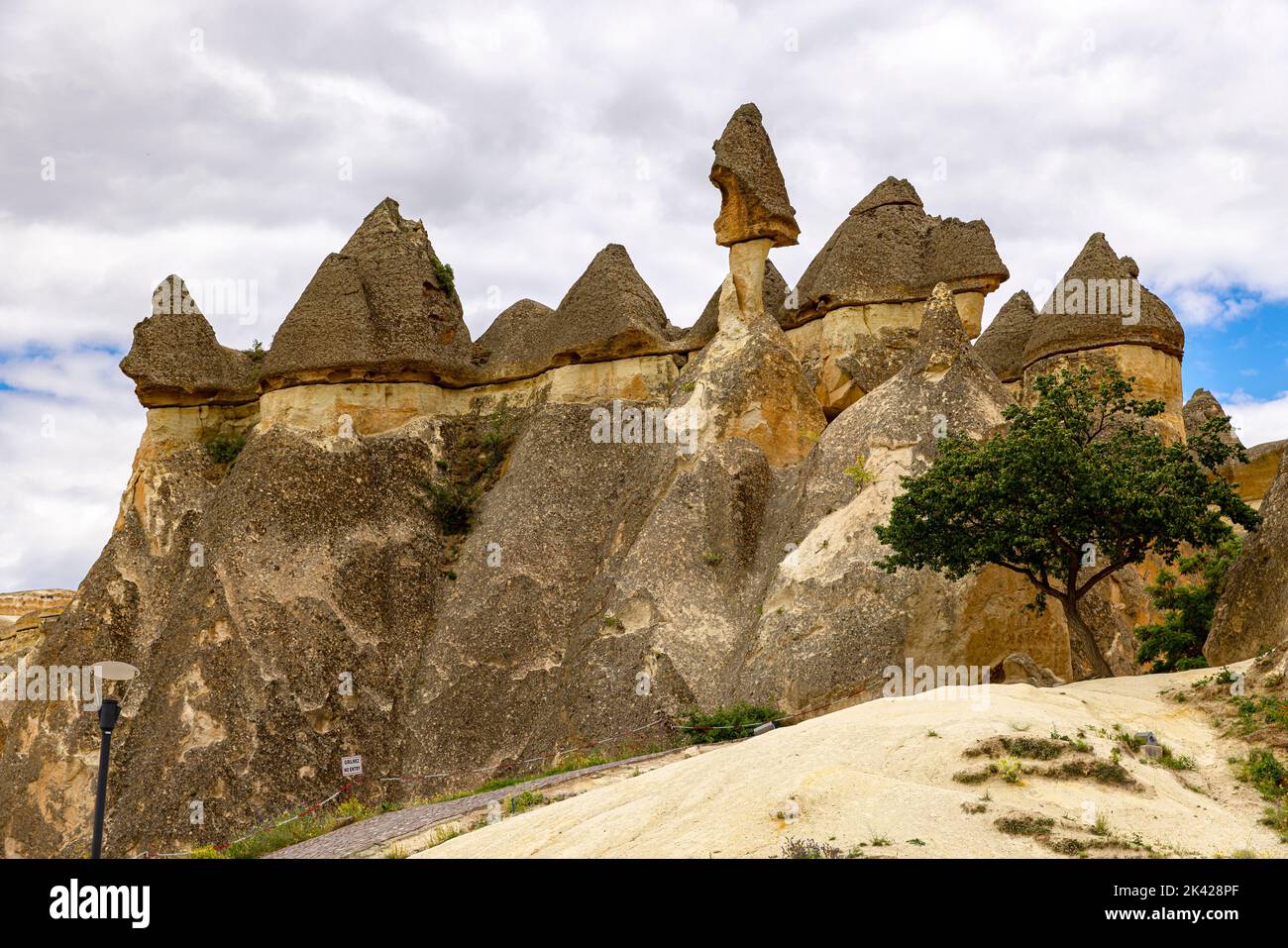 Tuffformationen in der Rosenvale in kappadokien. Türkei. Stockfoto